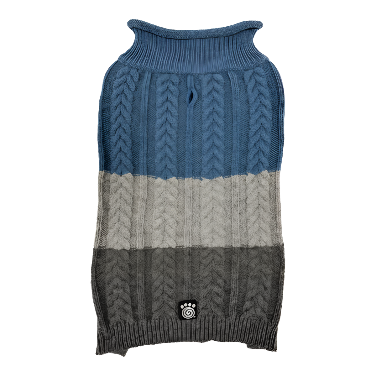 PetRageous Designs Colorblock Cable Rollneck Dog Sweater Blue/Gray -- product image