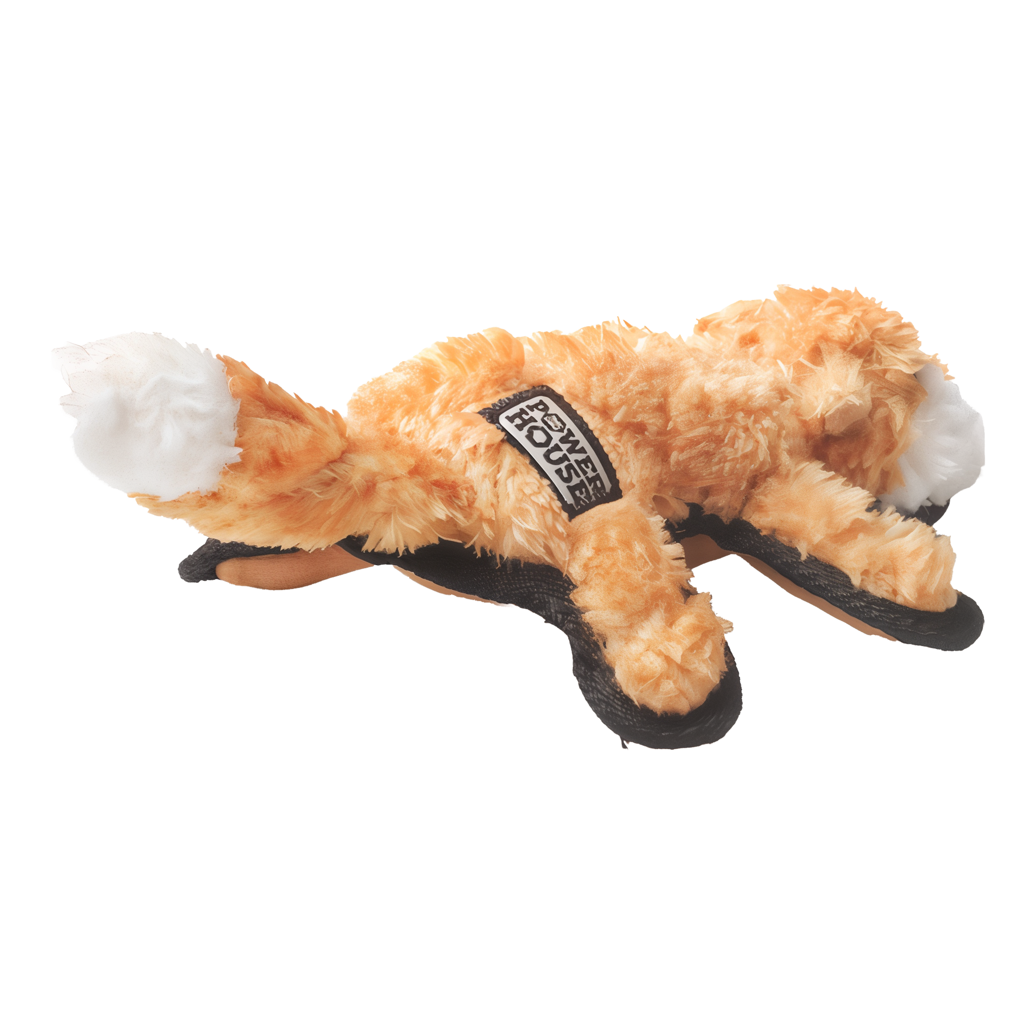 Power House mini fox plush dog toy studio view 4
