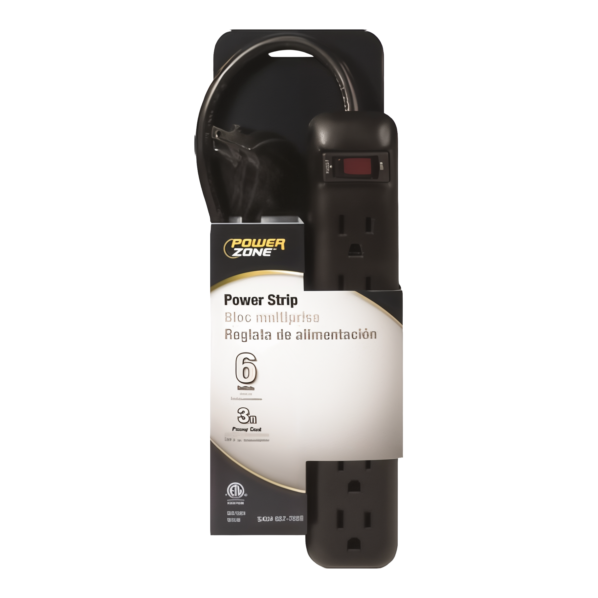 PowerZone Outlet Strip Right Angle Plug