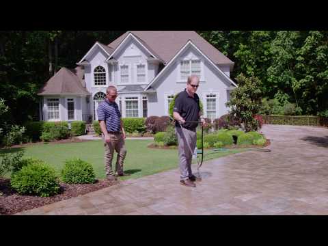 Techniseal paver clean and seal surface preparation video showing how to remove stains before sealing