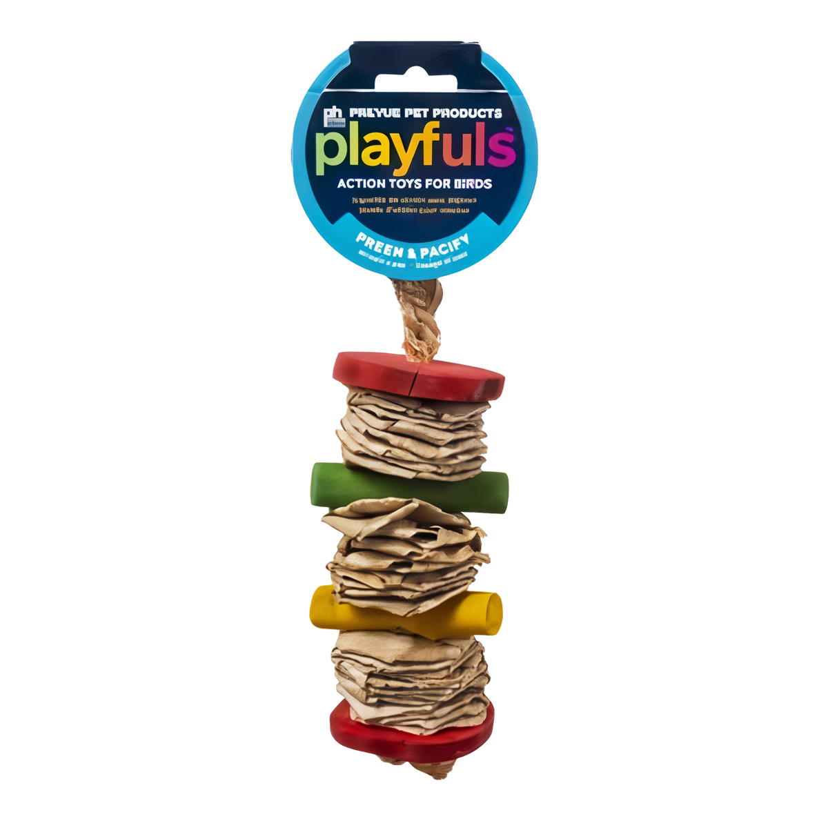 Prevue Banana Stack layered wood and fiber bird chew toy #Per Unit