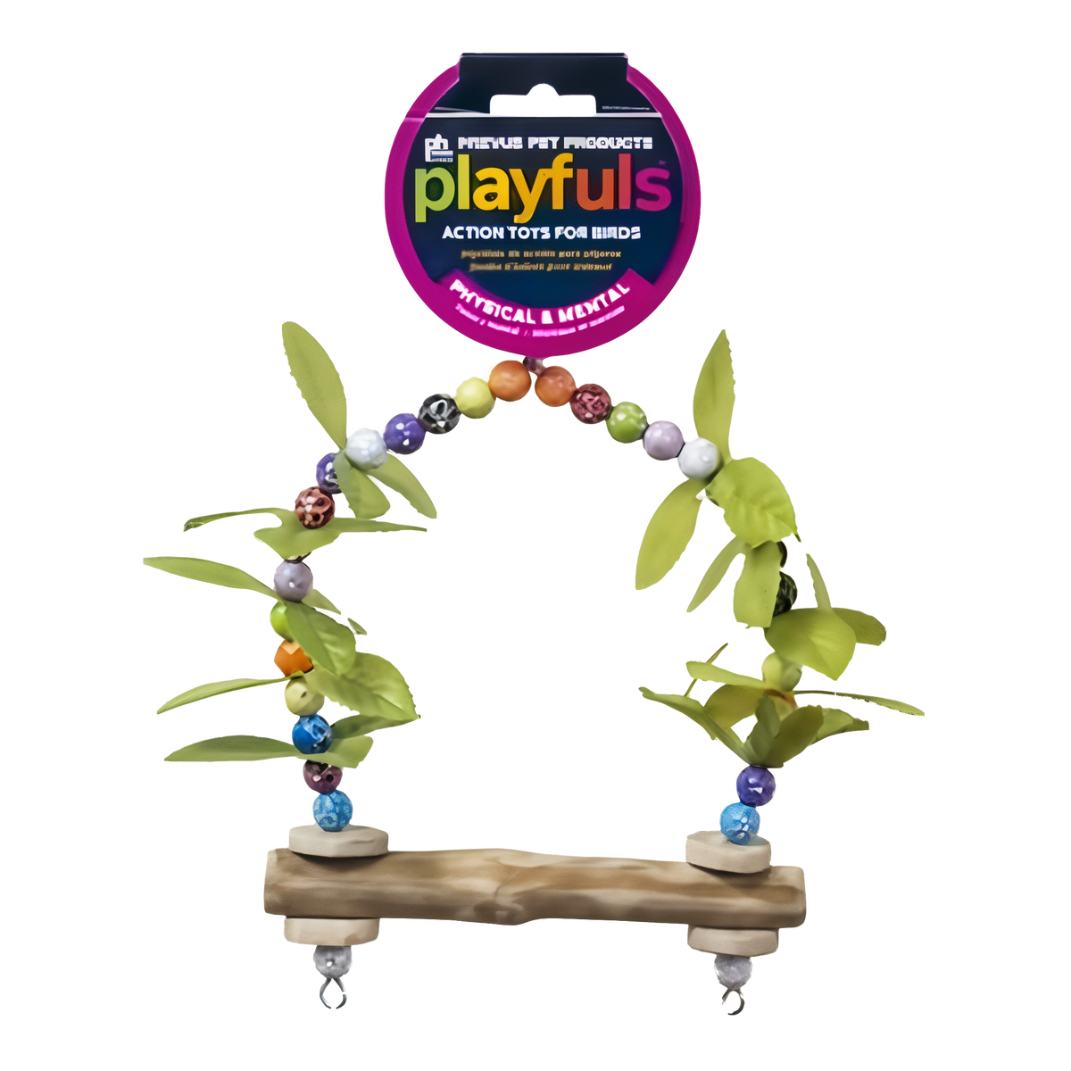 Prevue Playfuls Birds of Paradise swing bird toy with beads and leaves #Per Unit