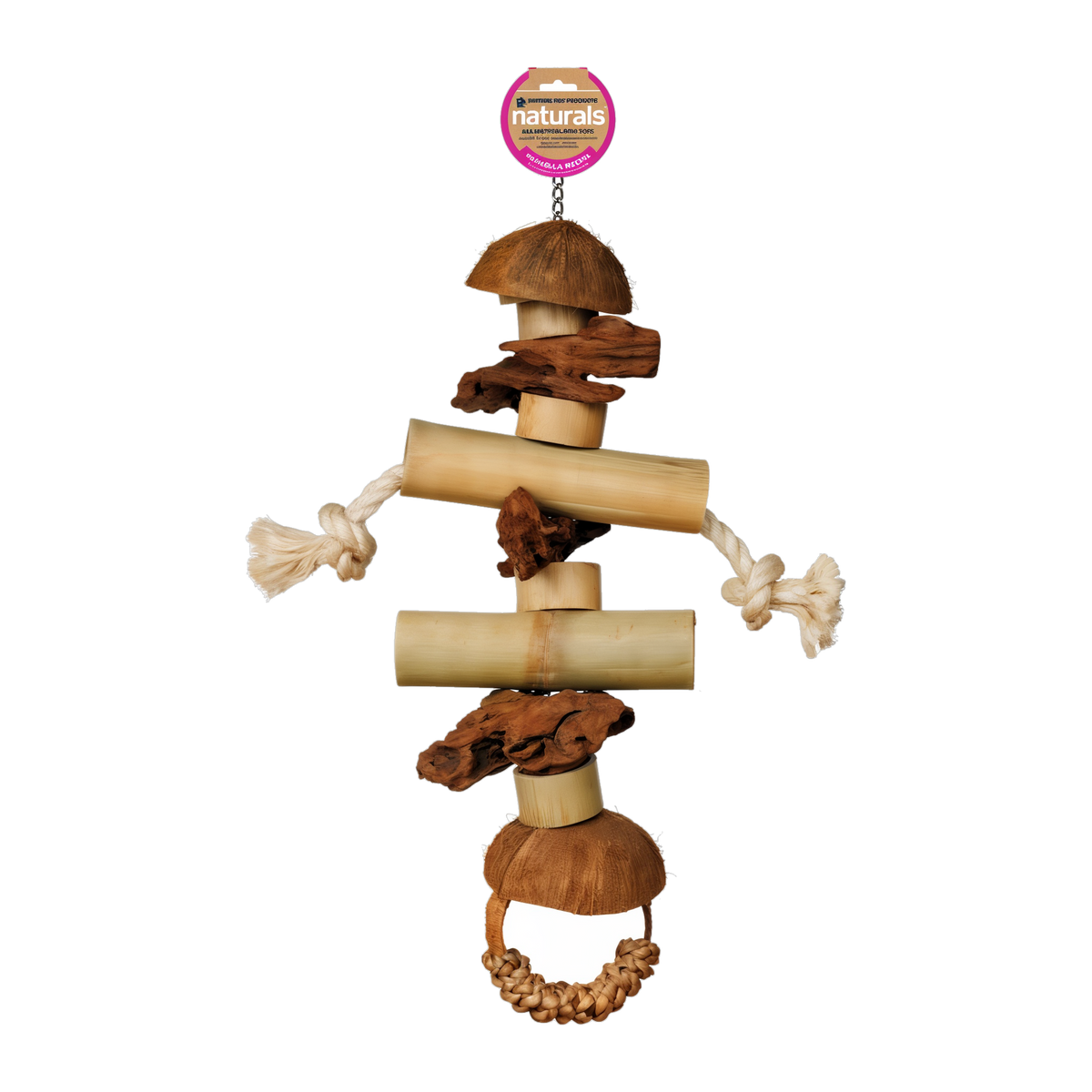 Prevue Naturals Gorilla large bird toy with bamboo mangrove and coconut shell #Per Unit