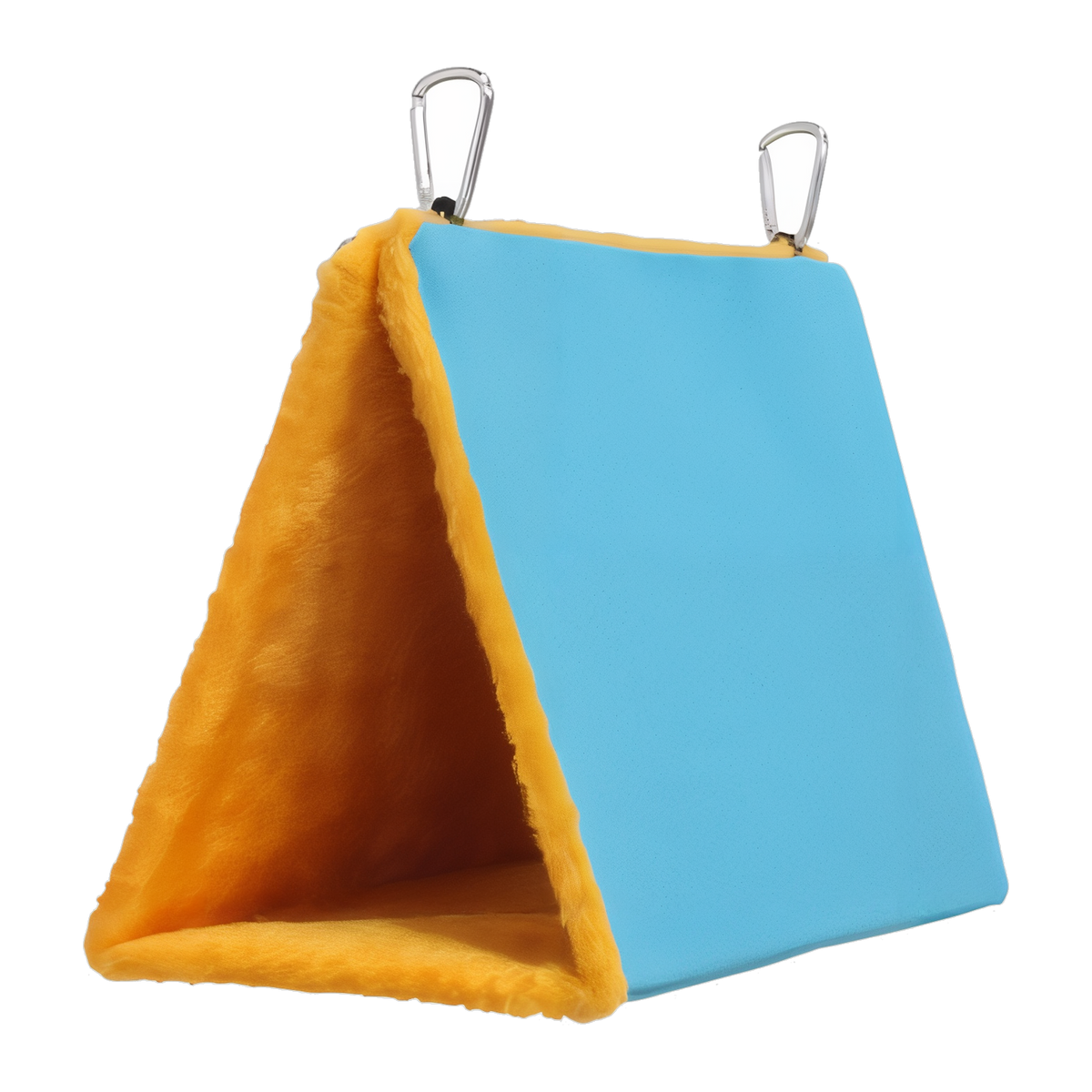 Prevue Snuggle Hut medium bird hideaway tent blue with orange fleece interior