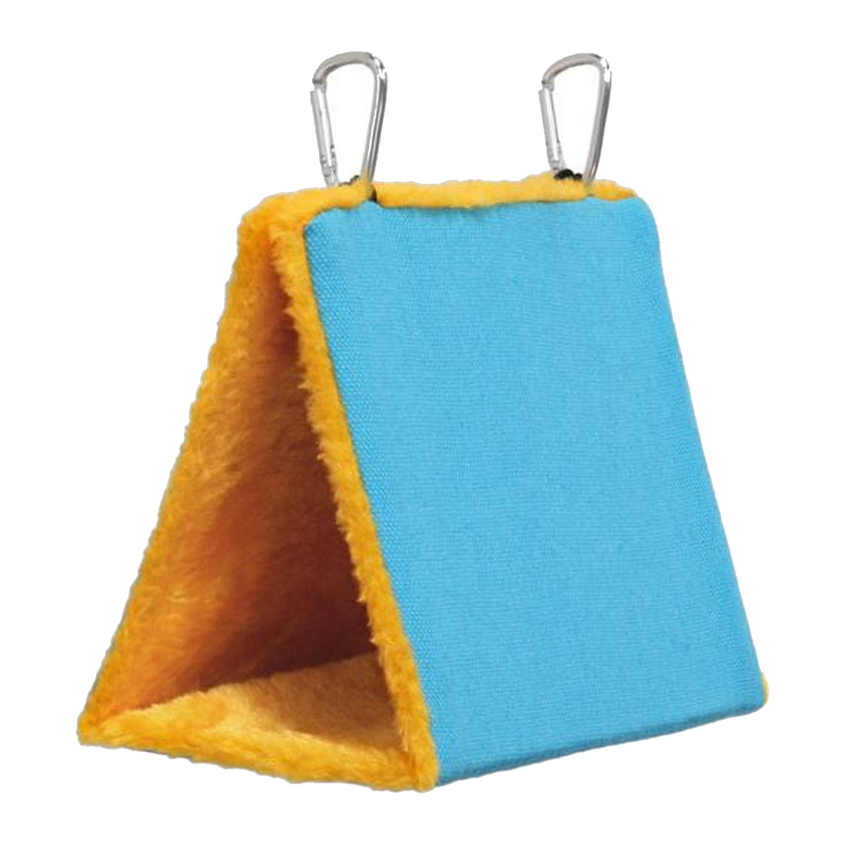 Prevue Snuggle Hut small bird hideaway tent blue with orange fleece interior