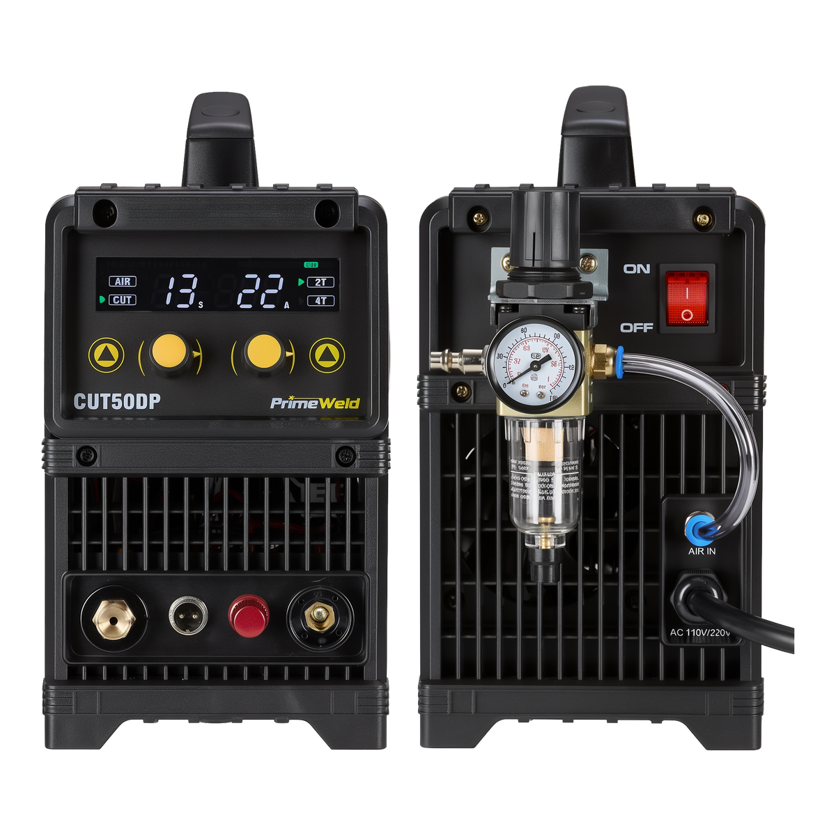 PrimeWeld CUT50DP 50-Amp 110v/220v Plasma Cutter -- machine angled view