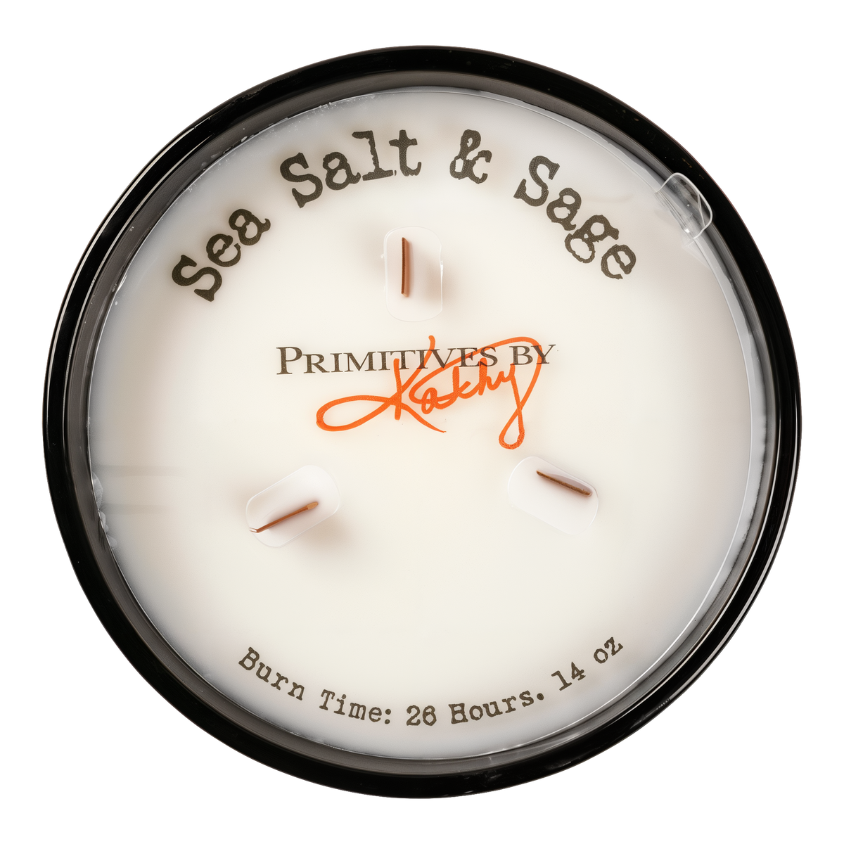 Primitives by Kathy Dog Lover Poetry Candle -- top view dust cover label