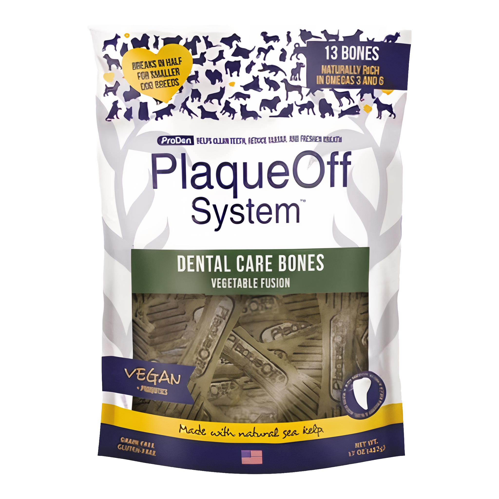 ProDen PlaqueOff System Dental Care Bones with Veggie Flavor for Dogs