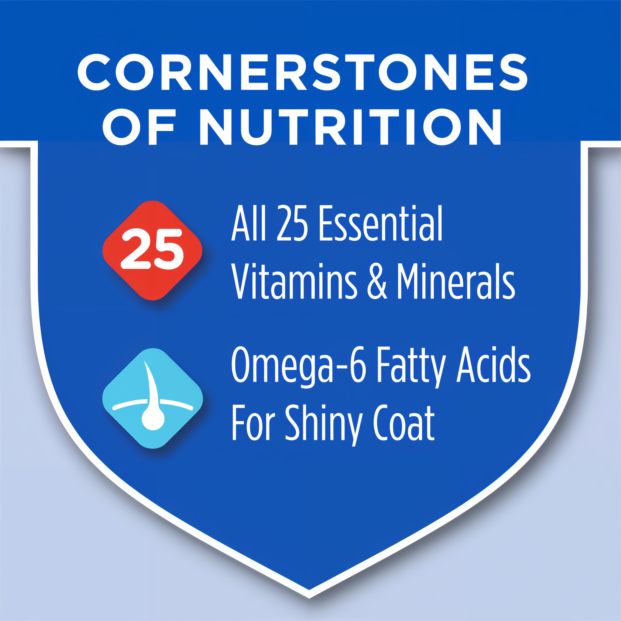 All 25 essential vitamins and minerals in every serving