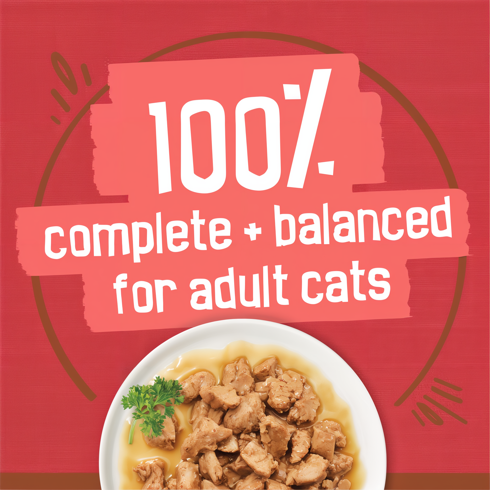 100 percent complete and balanced nutrition for adult cats
