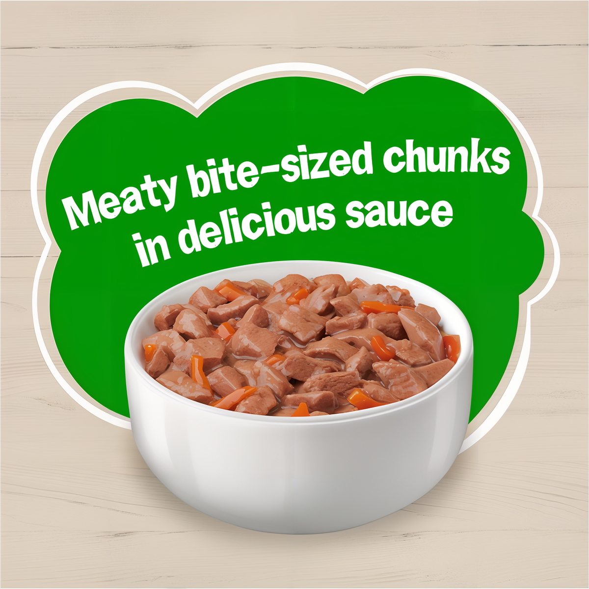 Meaty bite-sized chunks in delicious sauce served in a bowl