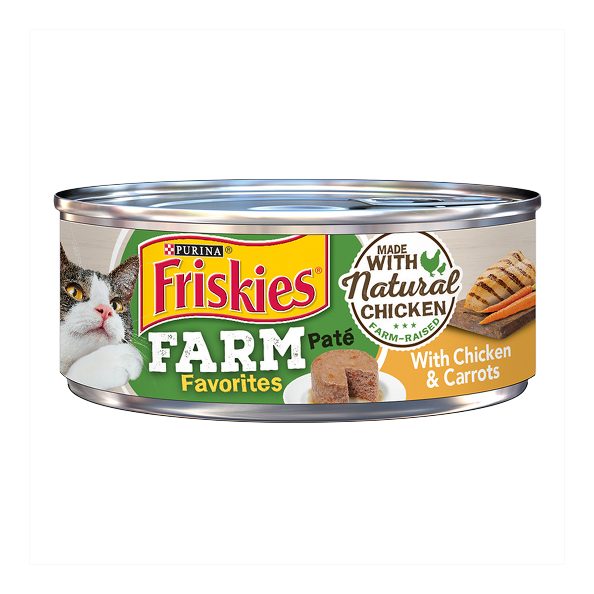 Purina Friskies Farm Favorites Paté With Chicken & Carrots wet cat food, 5.5 oz pull-top can #5.5 OZ