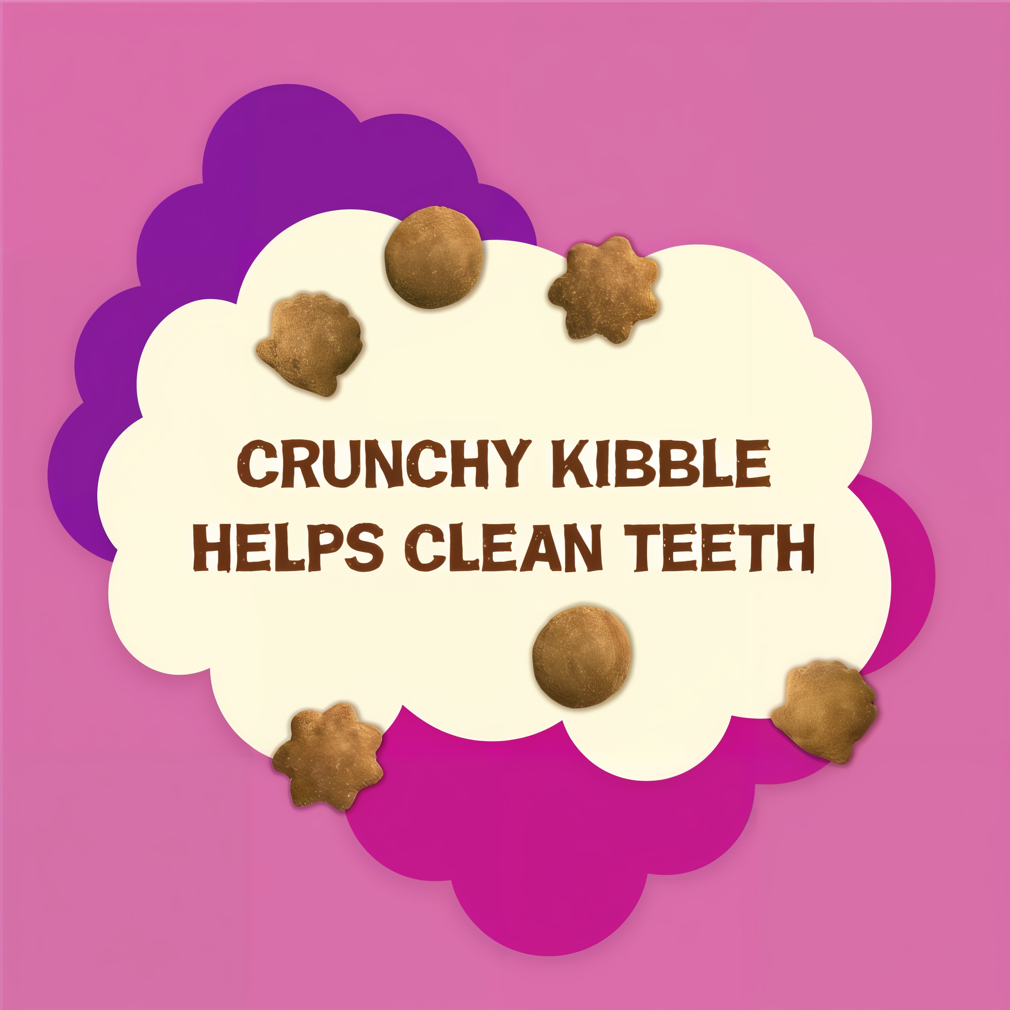 Crunchy kibble texture helps clean cat teeth