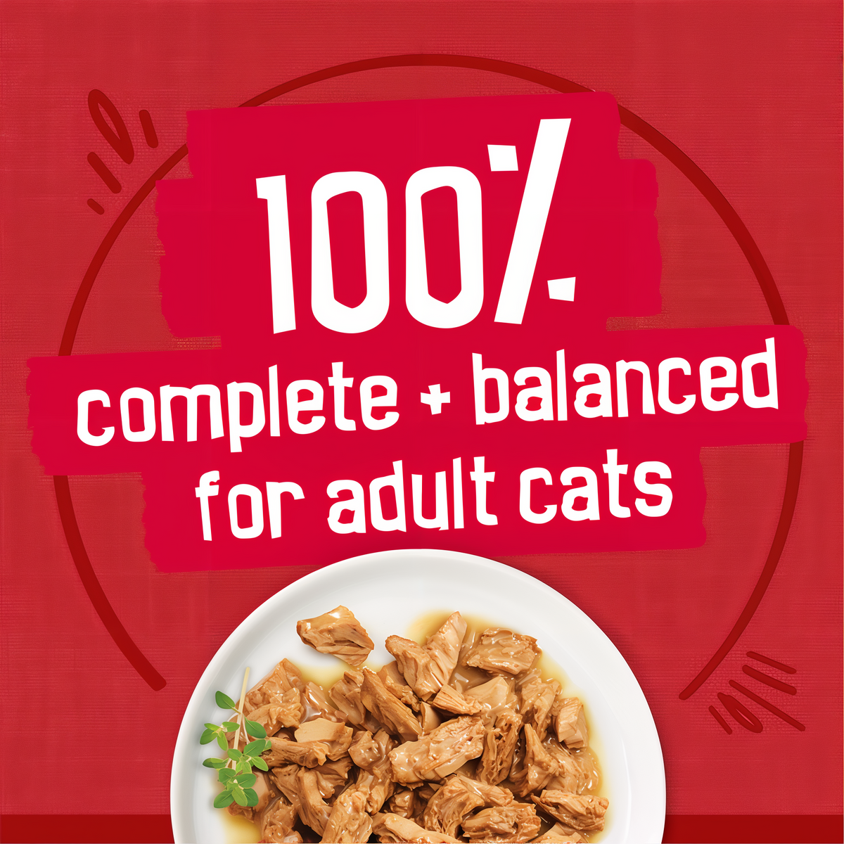100 percent complete and balanced nutrition for adult cats