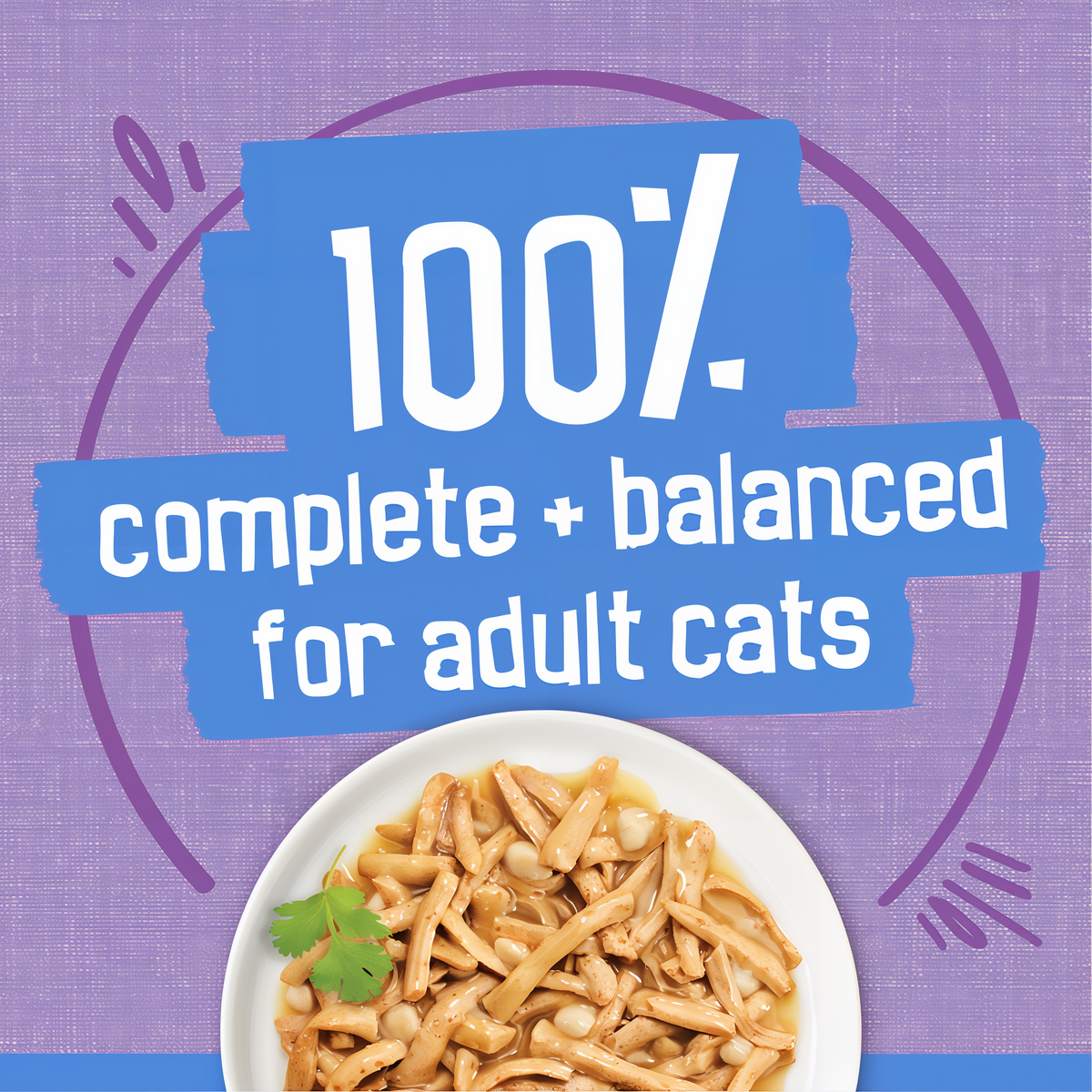 100 percent complete and balanced nutrition for adult cats