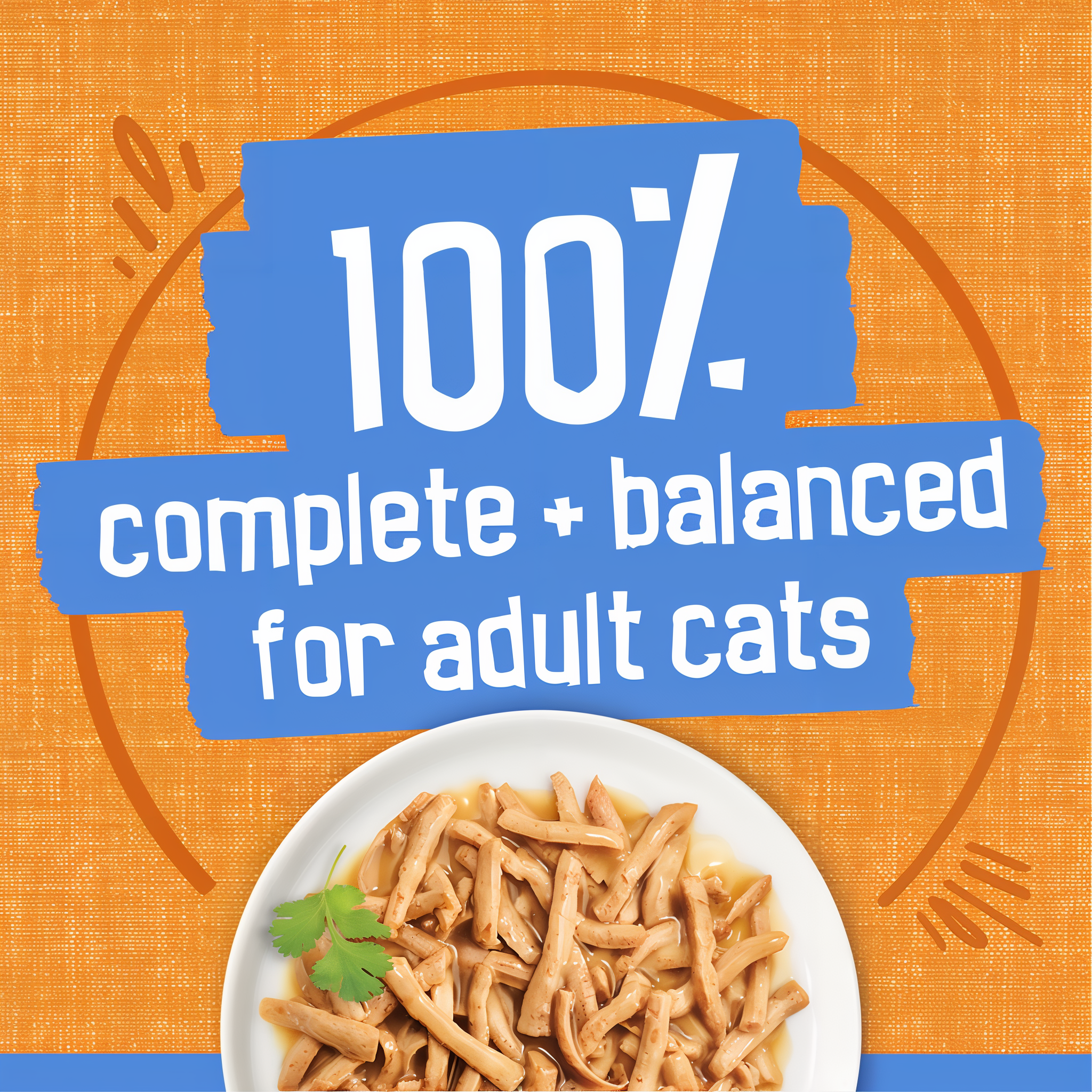 100 percent complete and balanced nutrition for adult cats
