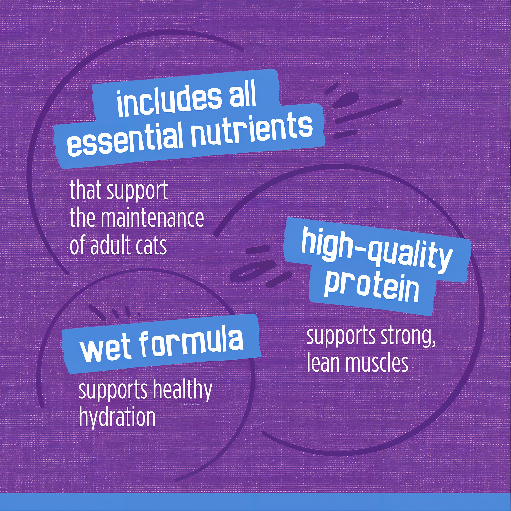 Includes all essential nutrients, high-quality protein and a wet formula that supports hydration