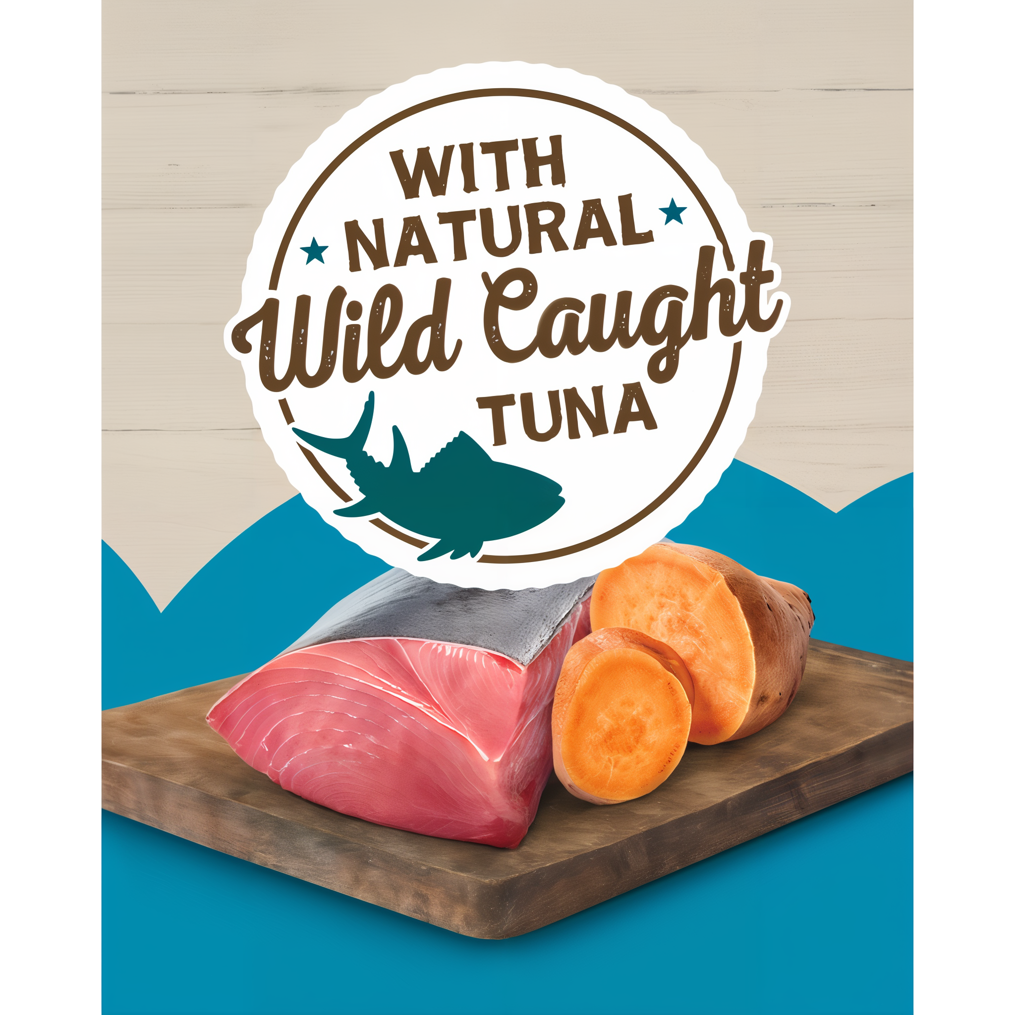 Made with natural wild caught tuna and real sweet potato
