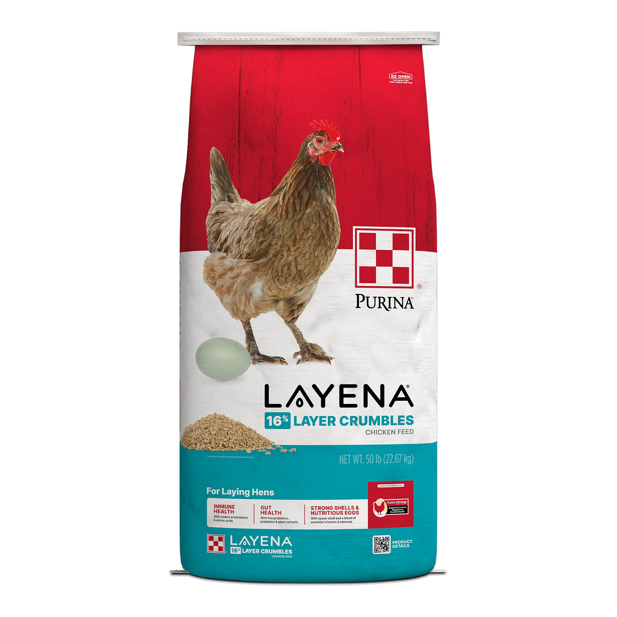 Purina Layena Crumbles Chicken Food 50 lb bag front