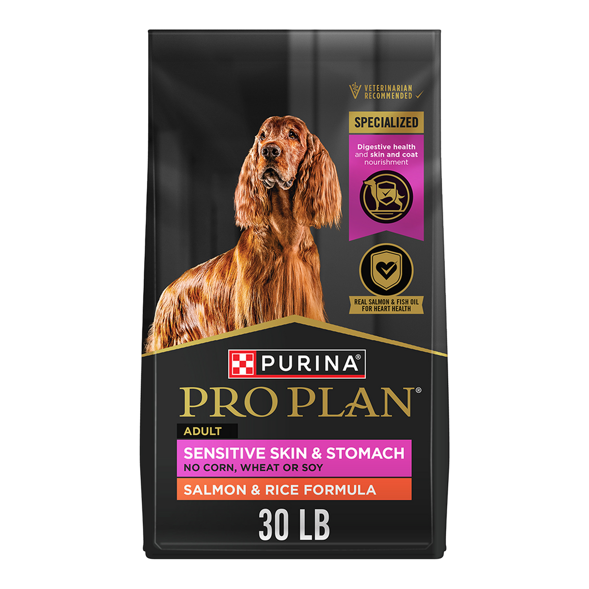 Purina Pro Plan Adult Sensitive Skin and Stomach Salmon and Rice dry dog food 30 lb bag
