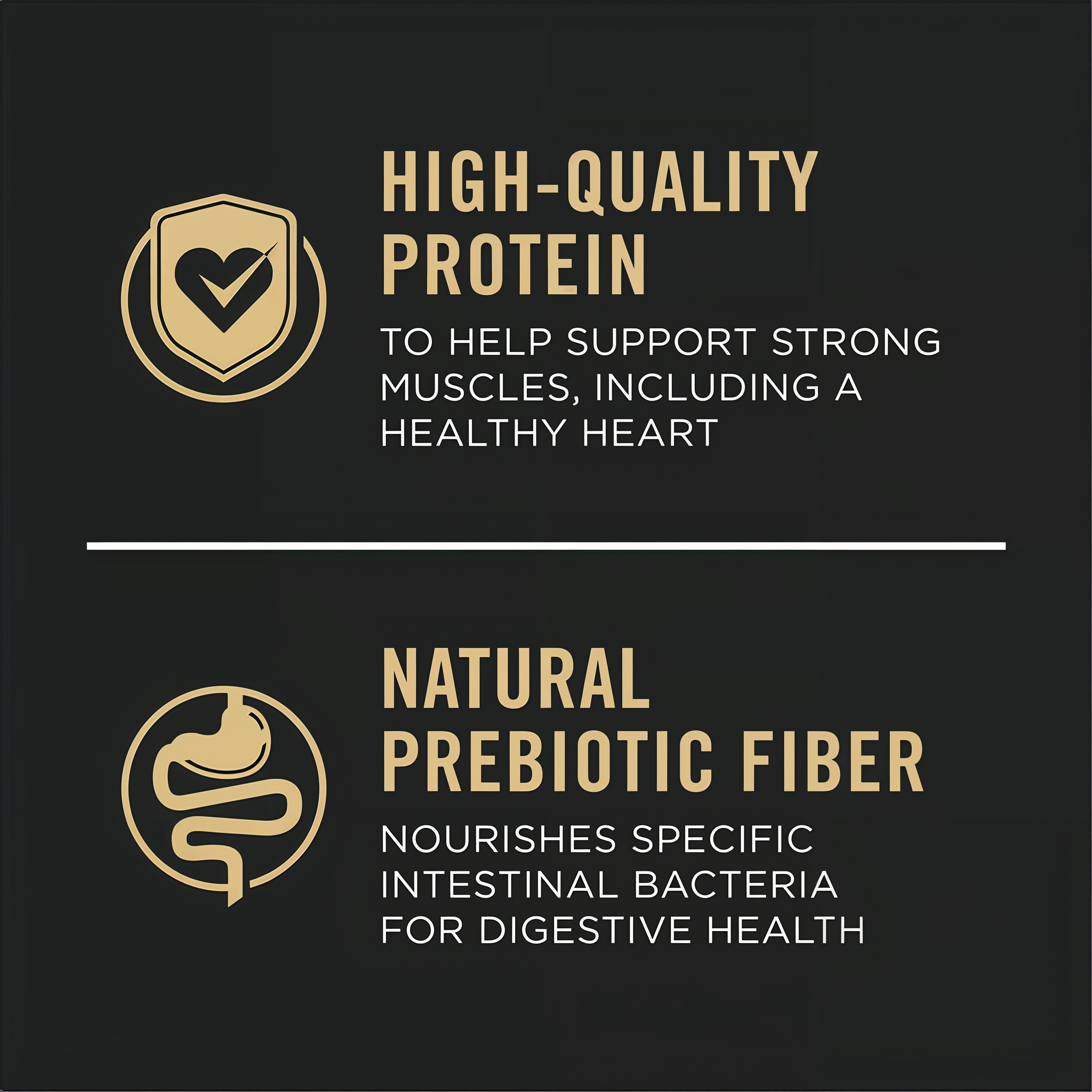 High-quality protein for strong muscles and natural prebiotic fiber for digestive health