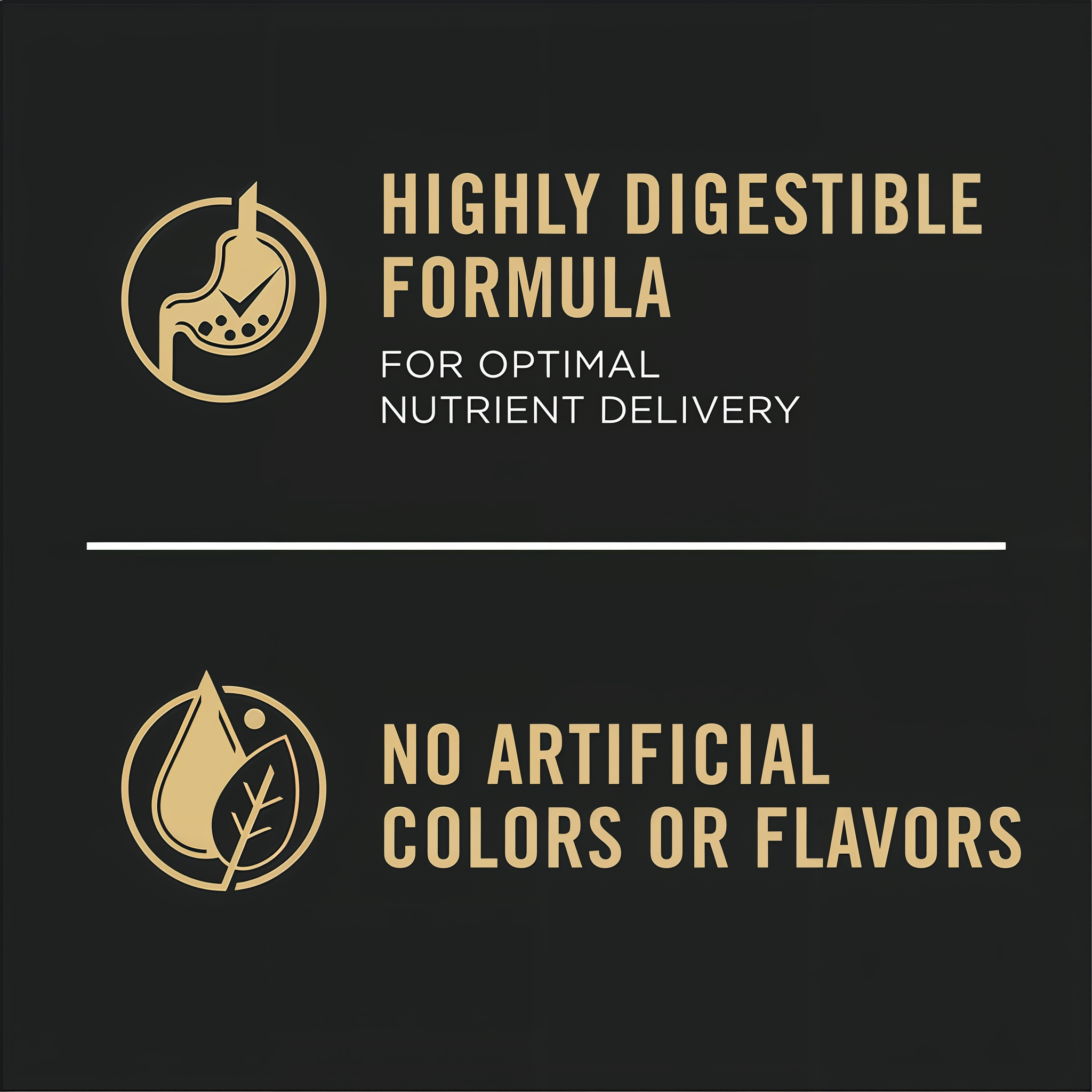Highly digestible formula for optimal nutrient delivery with no artificial colors or flavors