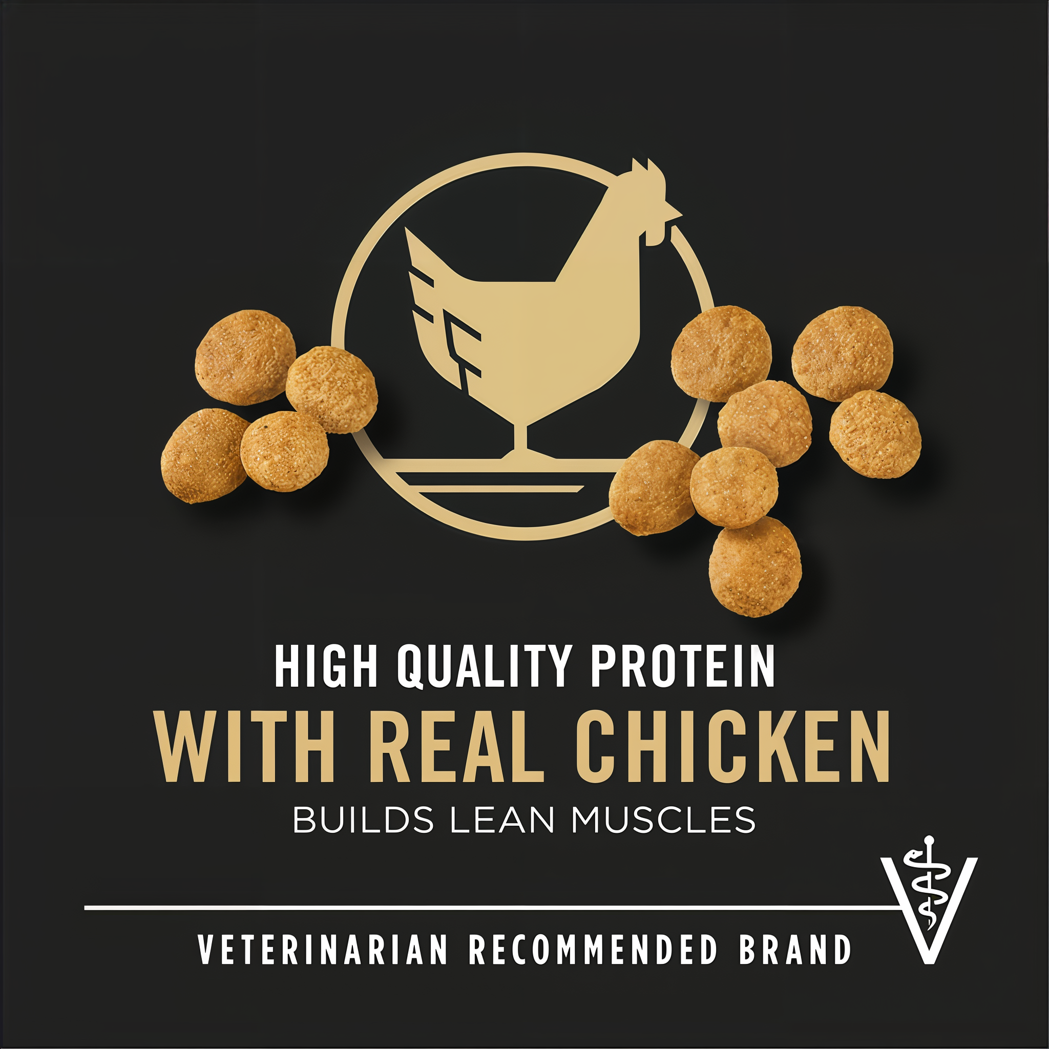 High quality protein with real chicken builds lean muscles, from a veterinarian recommended brand