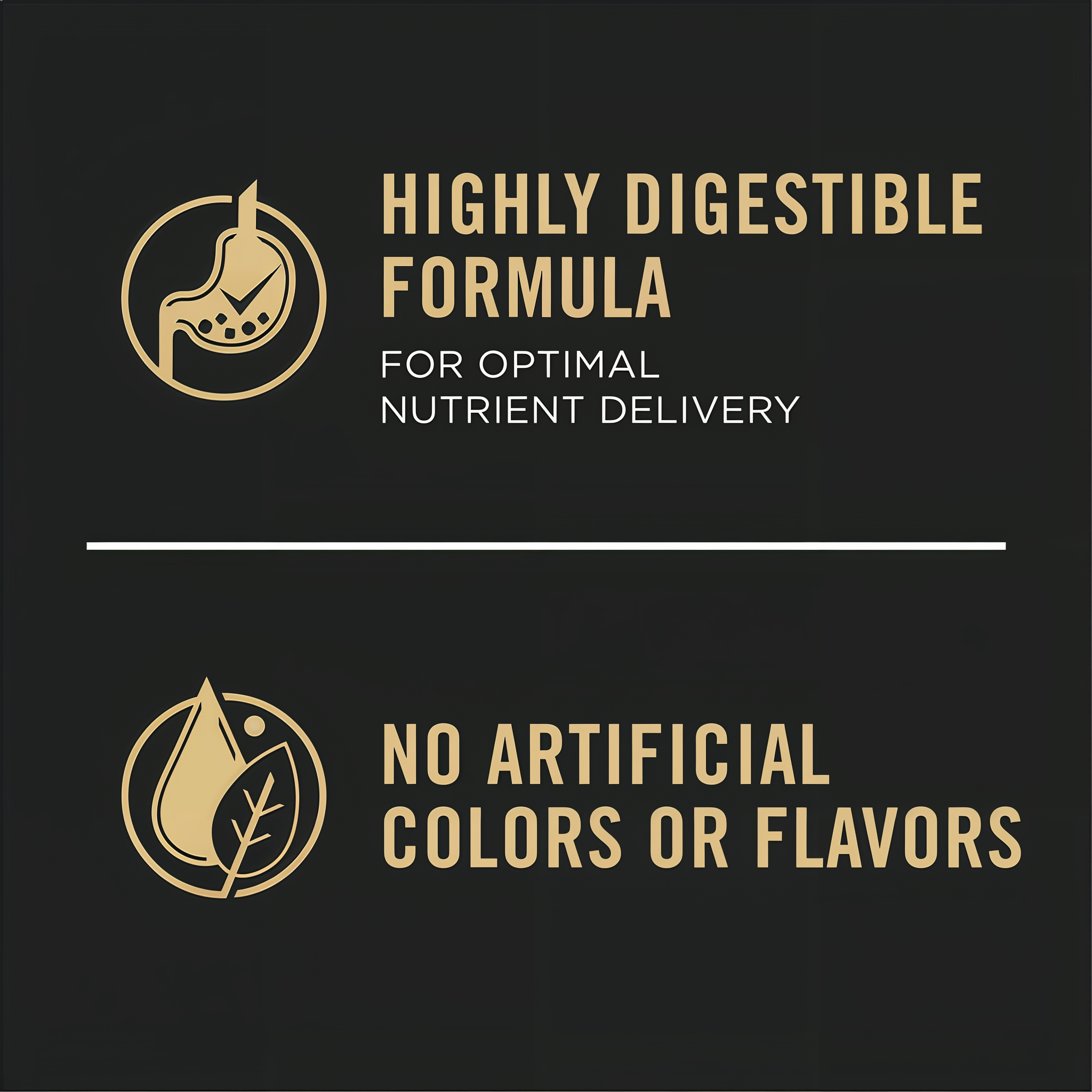 Highly digestible formula for optimal nutrient delivery with no artificial colors or flavors