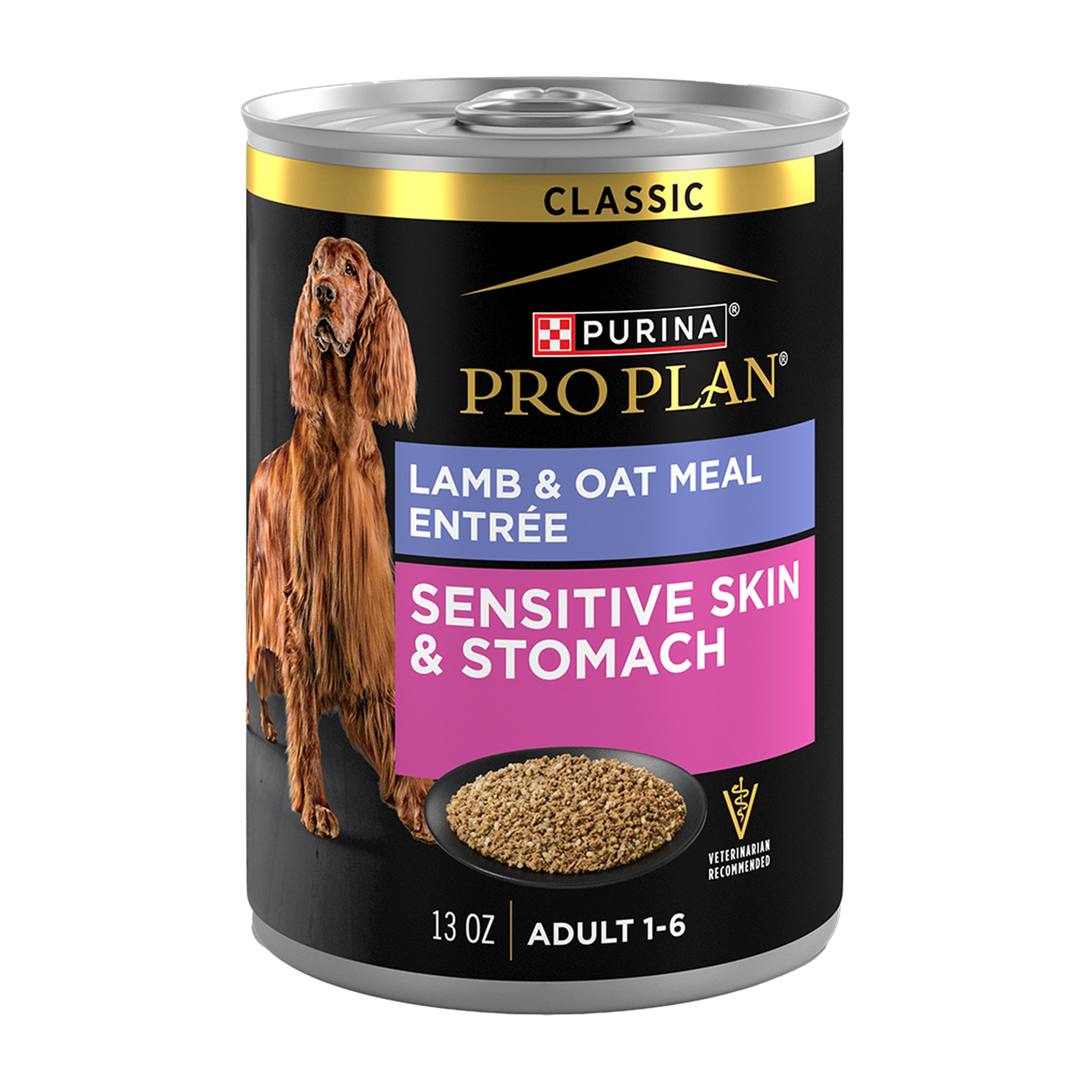 Purina Pro Plan Sensitive Skin & Stomach Lamb & Oat Meal Entrée Classic wet dog food 13 oz can