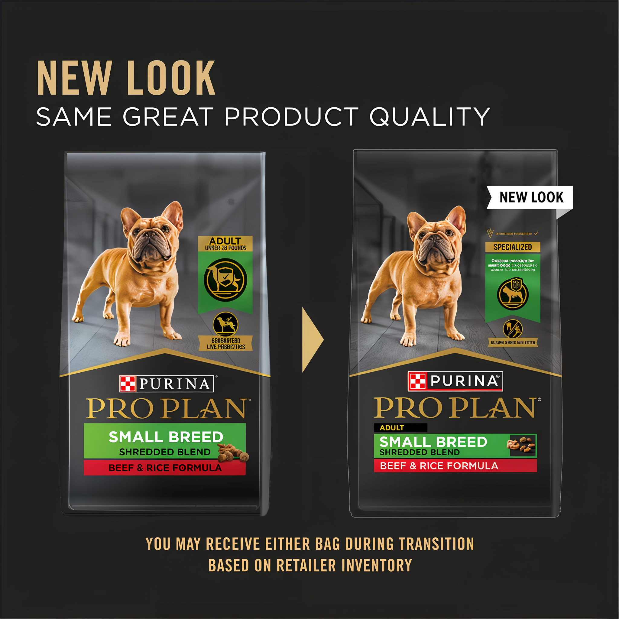 Purina Pro Plan new packaging same great quality announcement