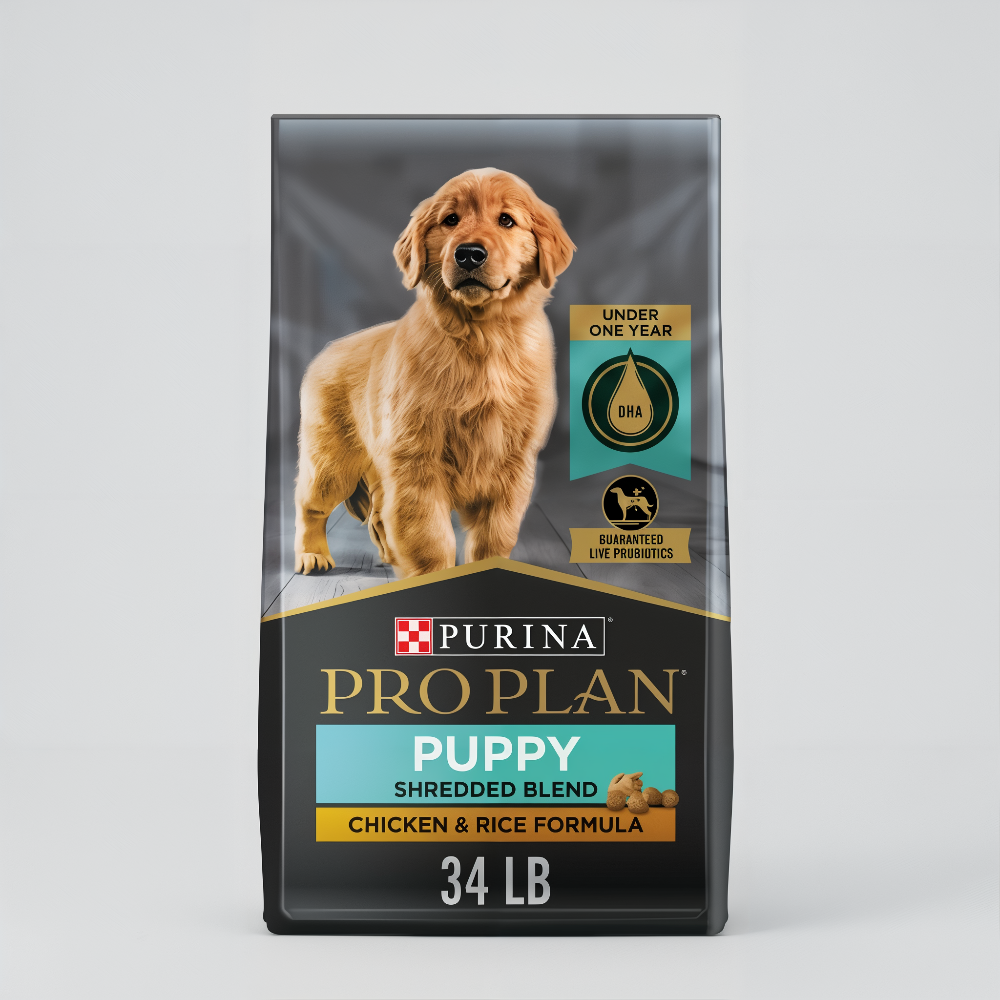 Purina Pro Plan Puppy Dry Dog Food Shredded Blend High Protein Chicken & Rice Formula