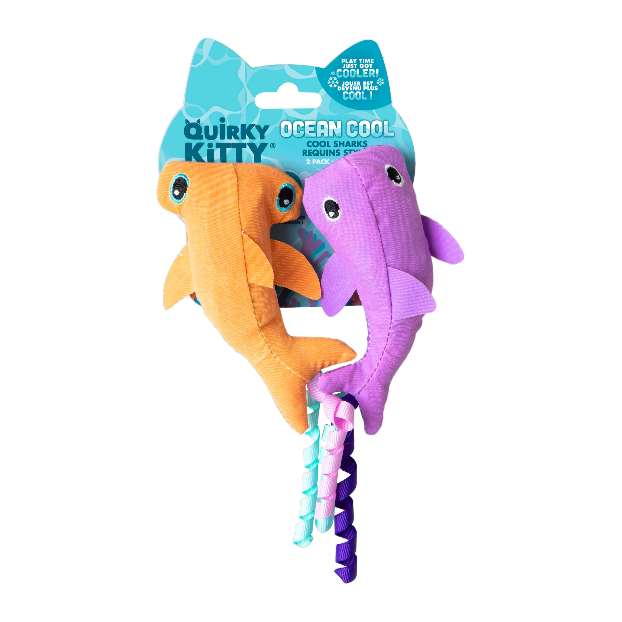 Quirky Kitty Color Changing Shark Ocean Cool Cool Sharks 2 pack retail packaging front view