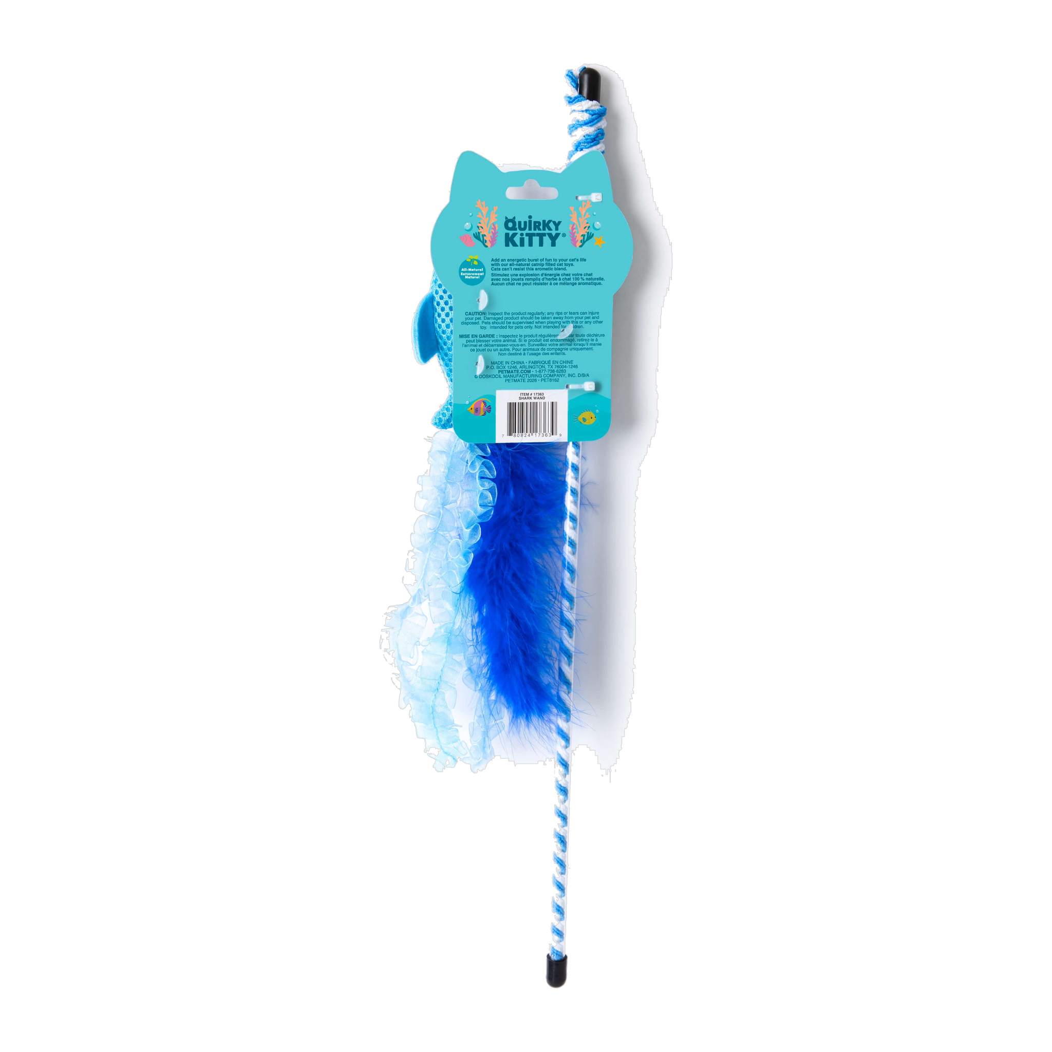 Quirky Kitty Cool Shark Wand packaging back with product details