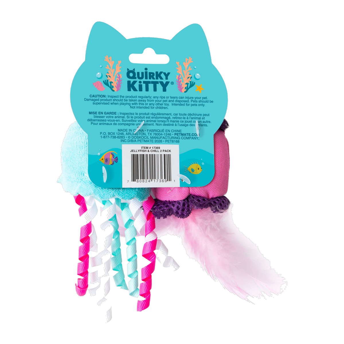 Quirky Kitty Jellyfish & Chill packaging back with product details and safety information