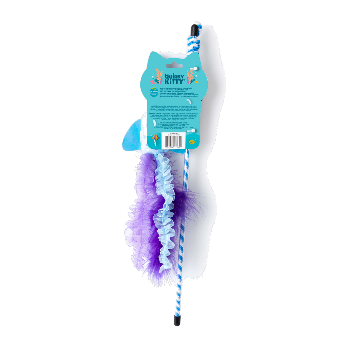 Quirky Kitty Manta Ray Wand in Ocean Cool retail packaging