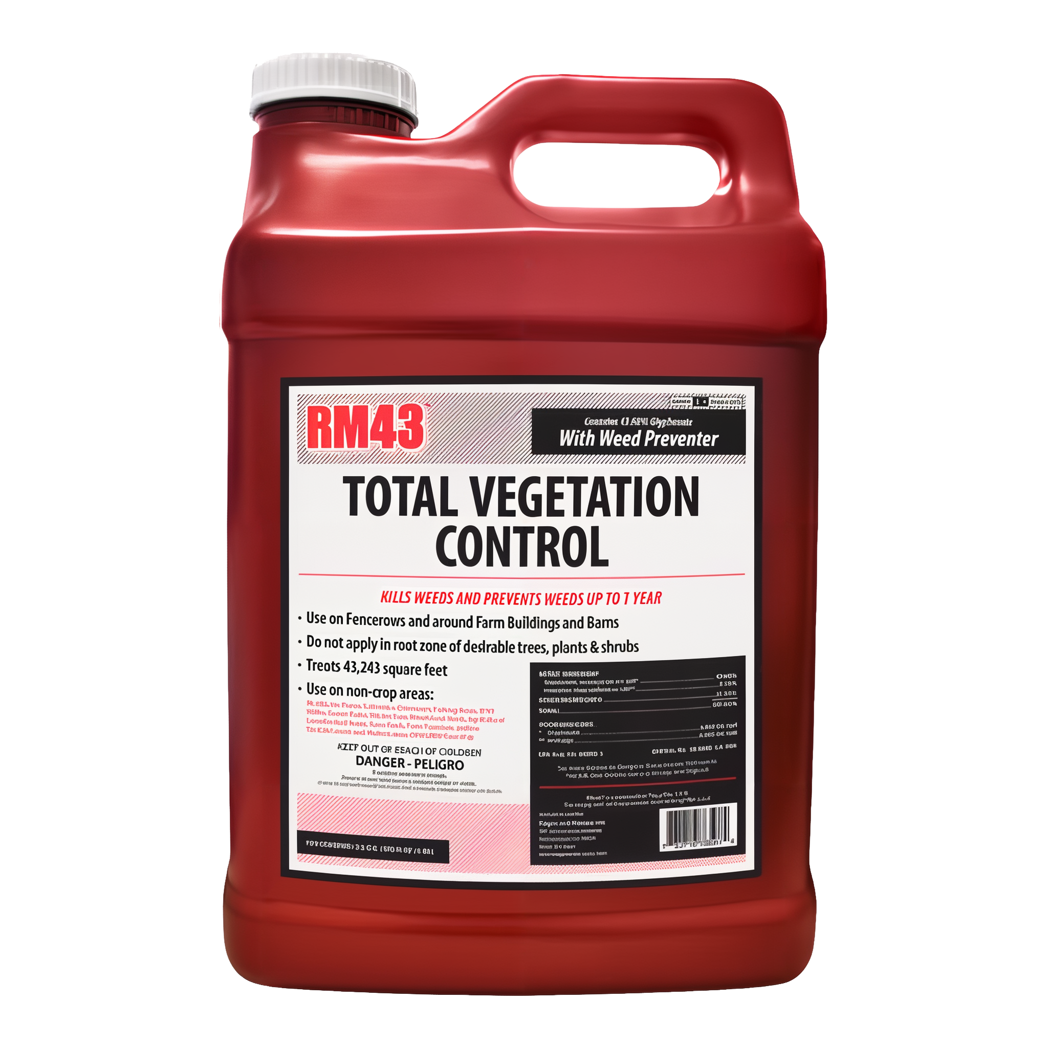 RM43 Total Vegetation Control, 2.5 Gallon container for weed and grass control.
