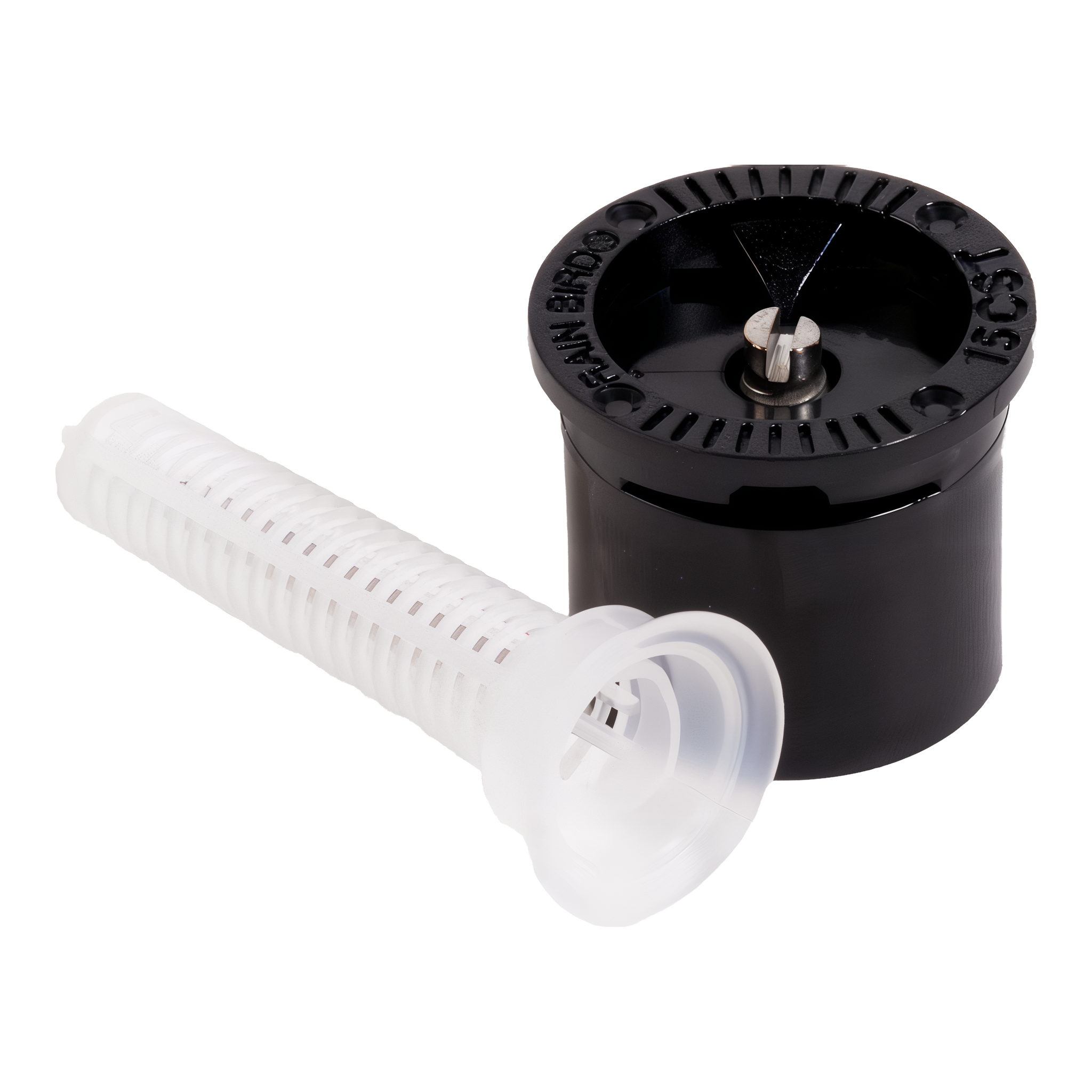 Rain Bird 15CST 15-foot center-strip pattern fixed spray nozzle with MPR matched precipitation rate on transparent background