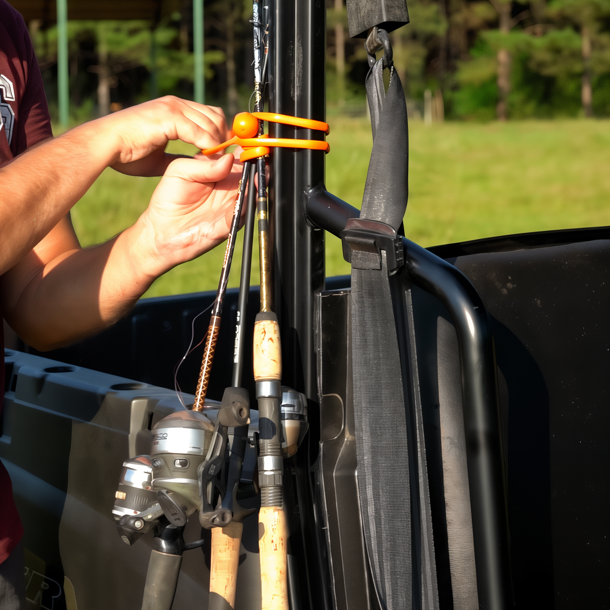 Rapid Tie bundling fishing poles together