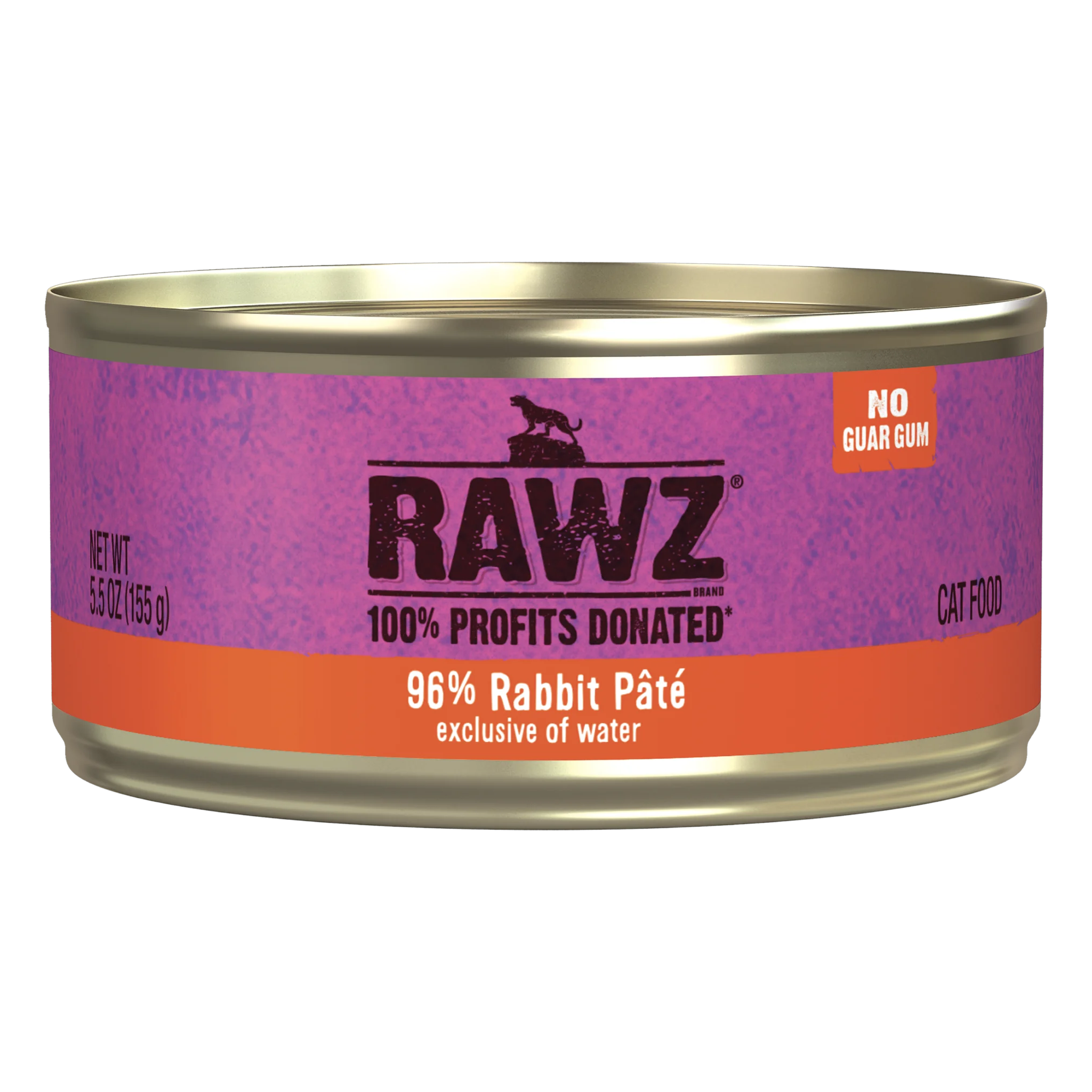 RAWZ 96% Rabbit Pate wet cat food can front