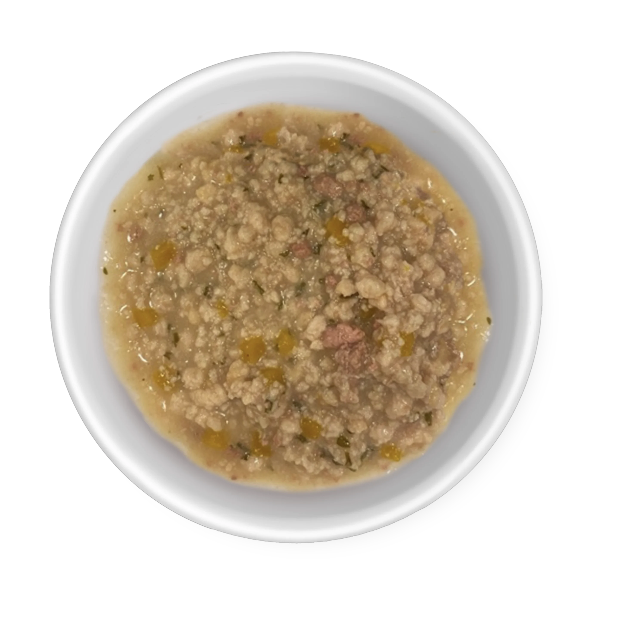 Bowl of RAWZ Gravy Tuna & Mackerel minced cat food in bone broth gravy