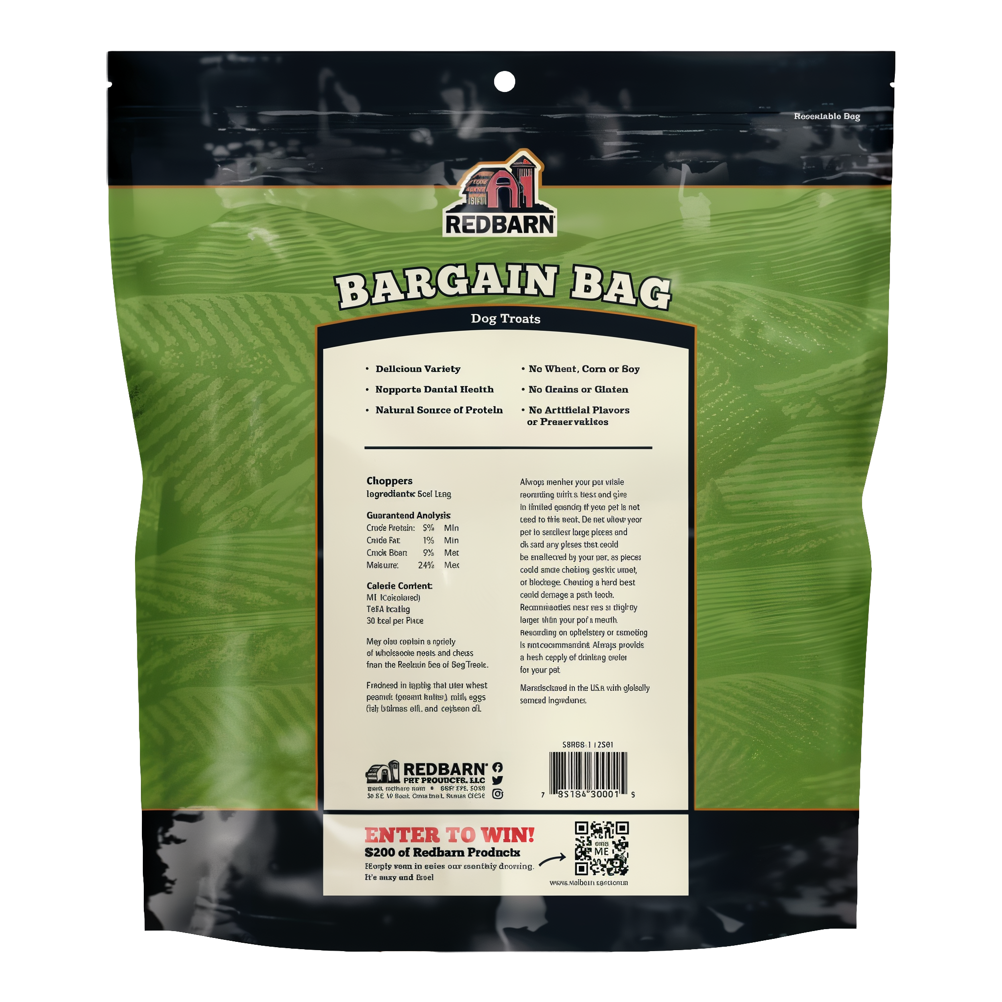 Redbarn Bargain Bag package back