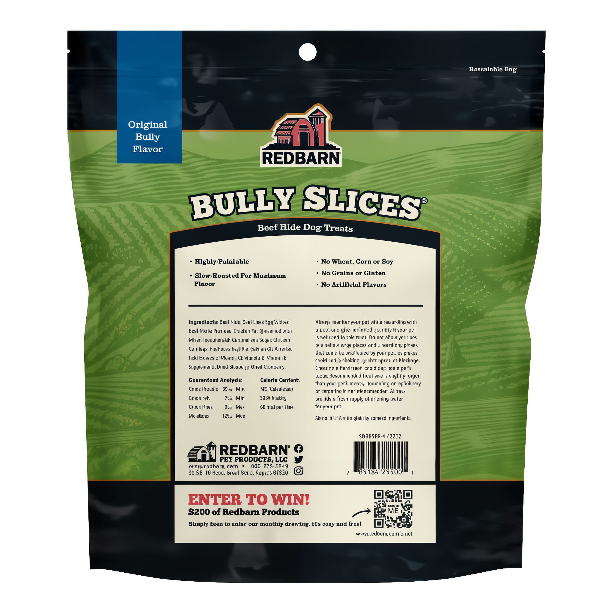 Redbarn Bully Slices Original Bully Flavor package back