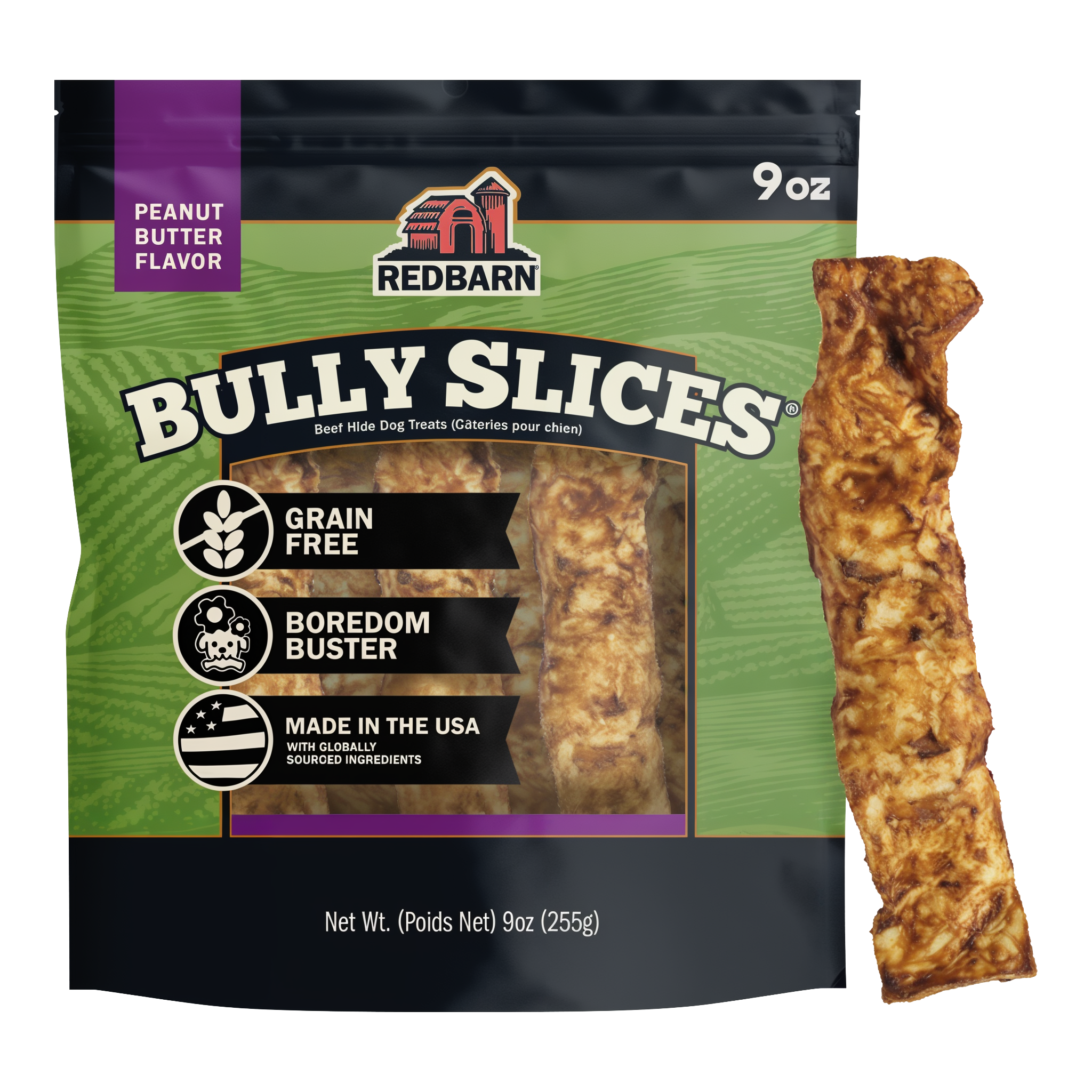 Redbarn Bully Slices Peanut Butter Flavor package front