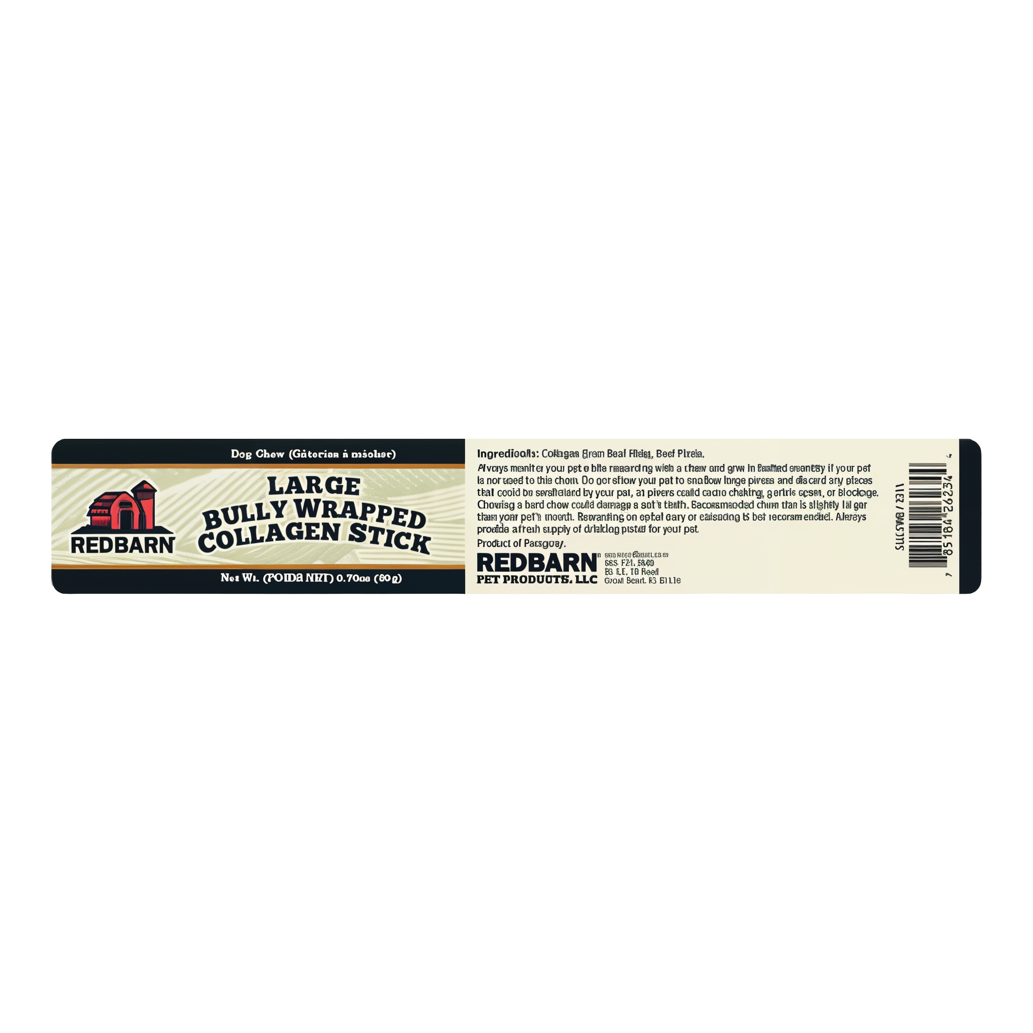 Redbarn Bully Wrapped Collagen Stick package back