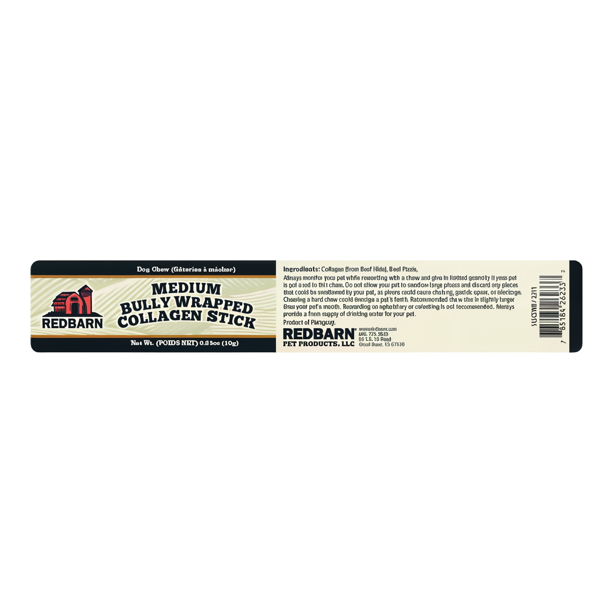 Redbarn Bully Wrapped Collagen Stick package back