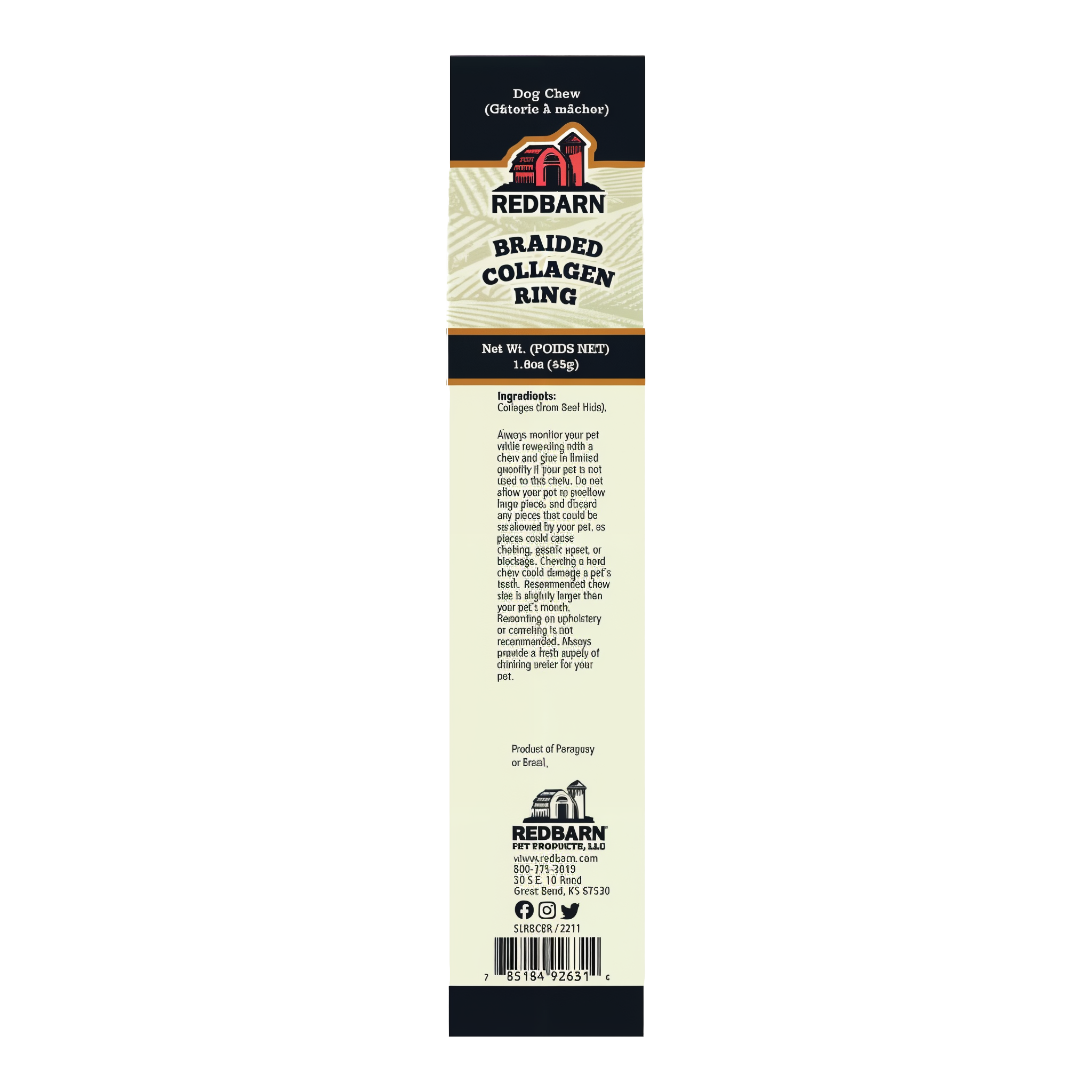 Redbarn Collagen Braided Ring package back