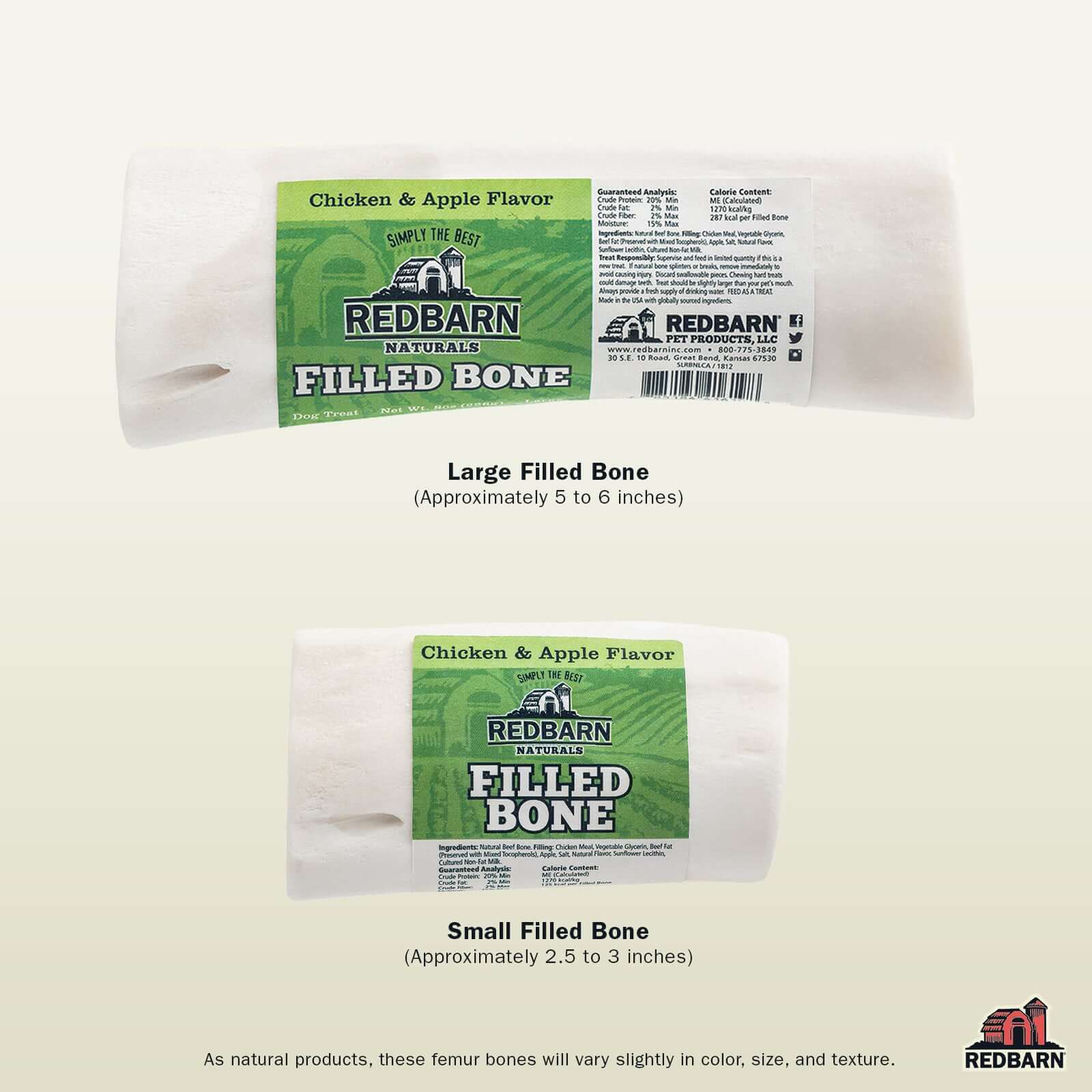Redbarn Filled Bone Natural Chicken & Apple feature panel