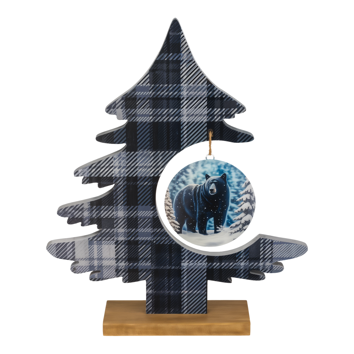 Regal Art & Gift Bear Plaid Tree Decor -- product image