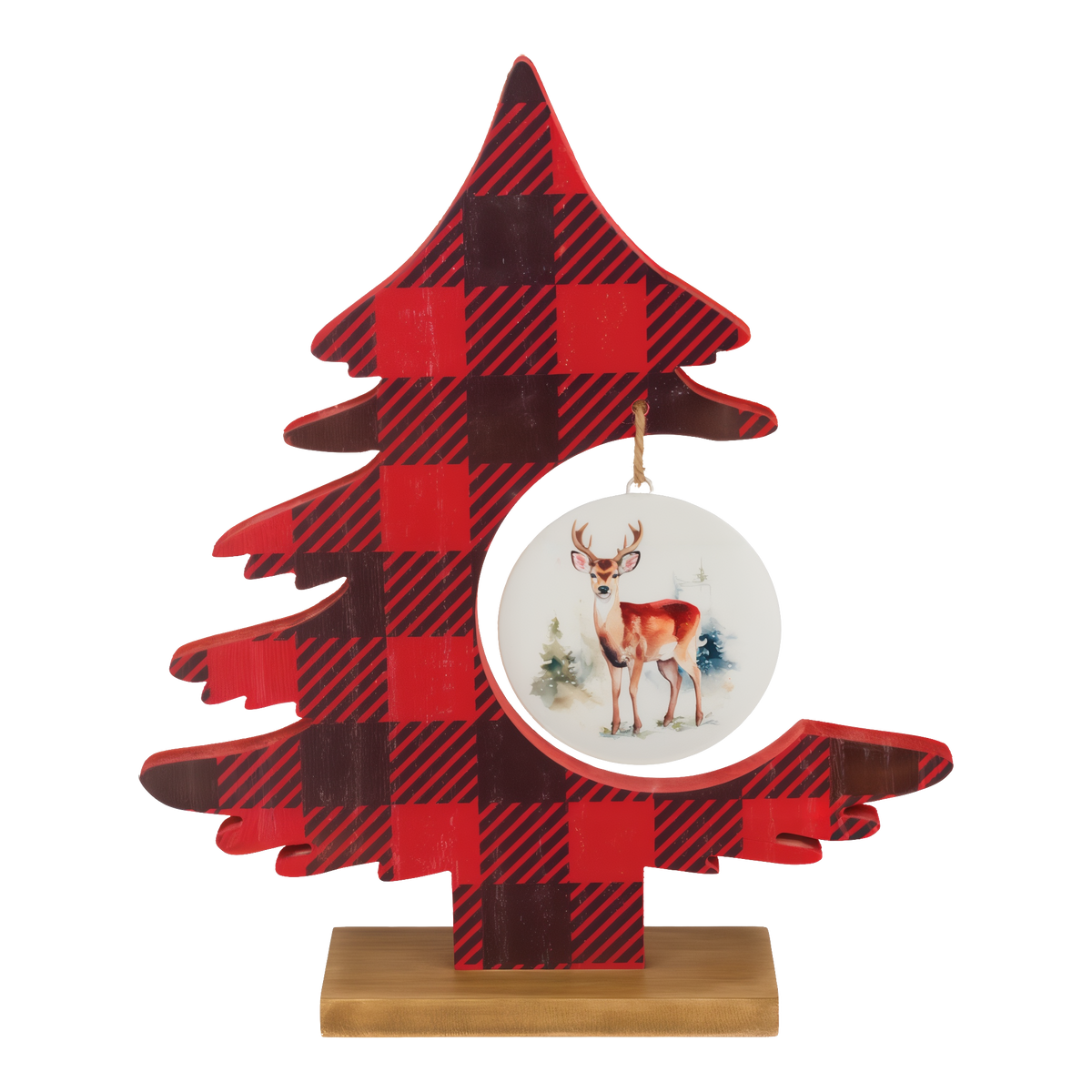 Regal Art & Gift Deer Plaid Tree Decor -- product image