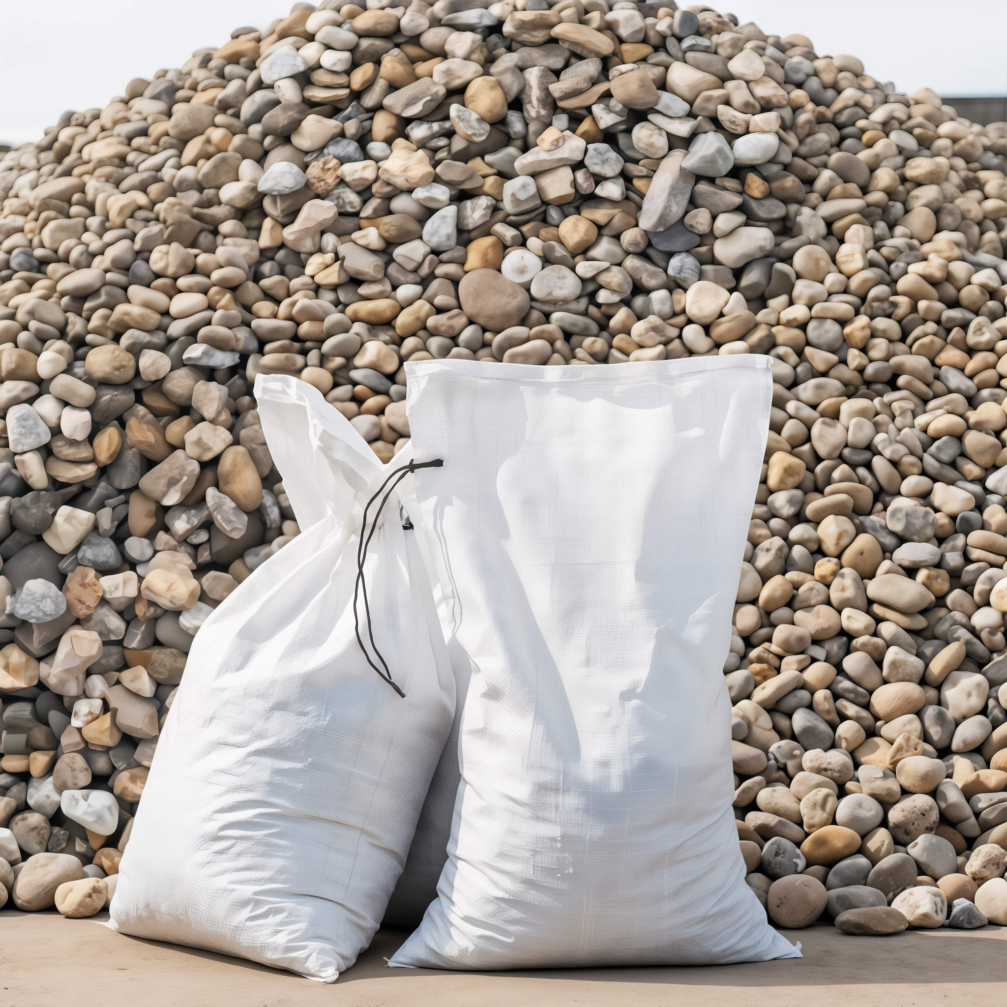 River rock stone, 3/4 inch size.